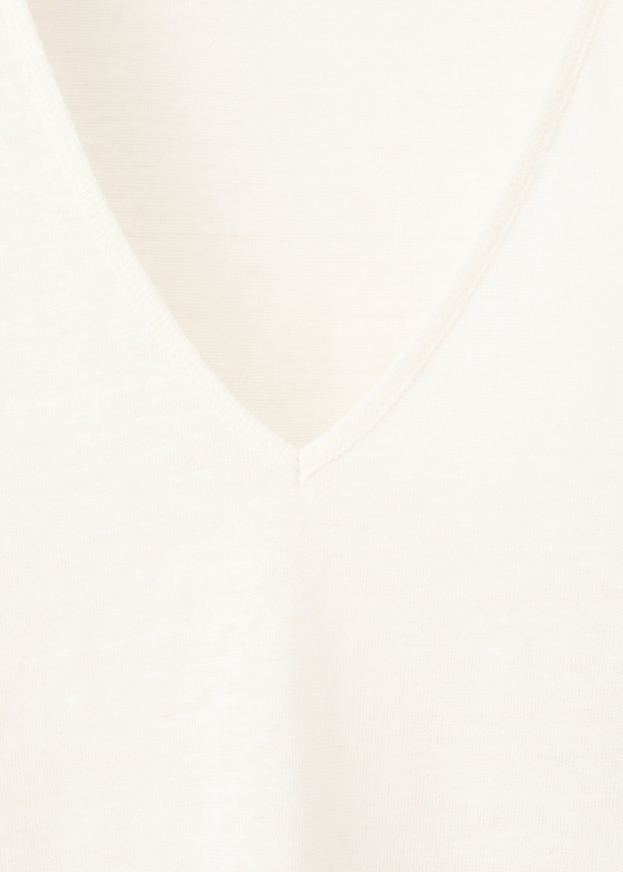 Linen-blend crop T-shirt - Details of the article 8, Off White. Ref: 27047153-00.