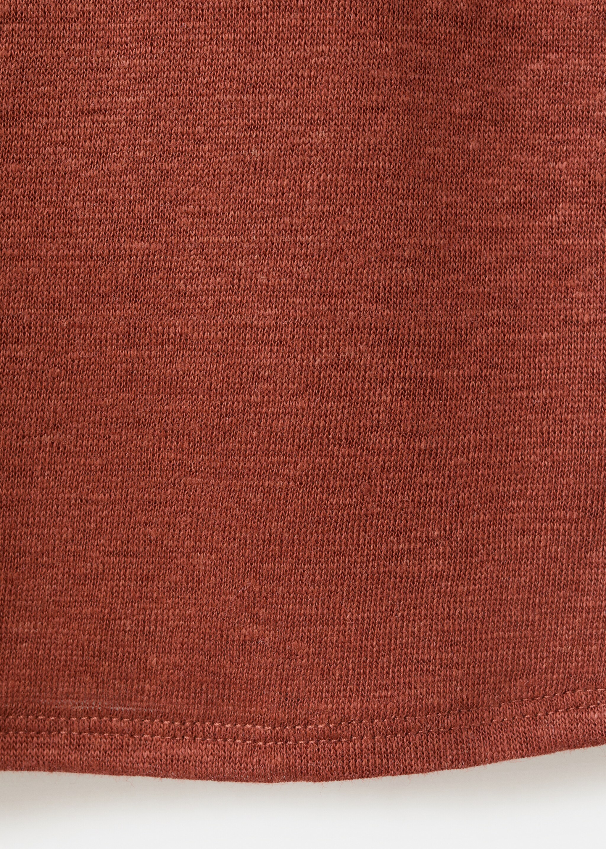Linen-blend crop T-shirt - Details of the article 0, Russet. Ref: 27047153-00.