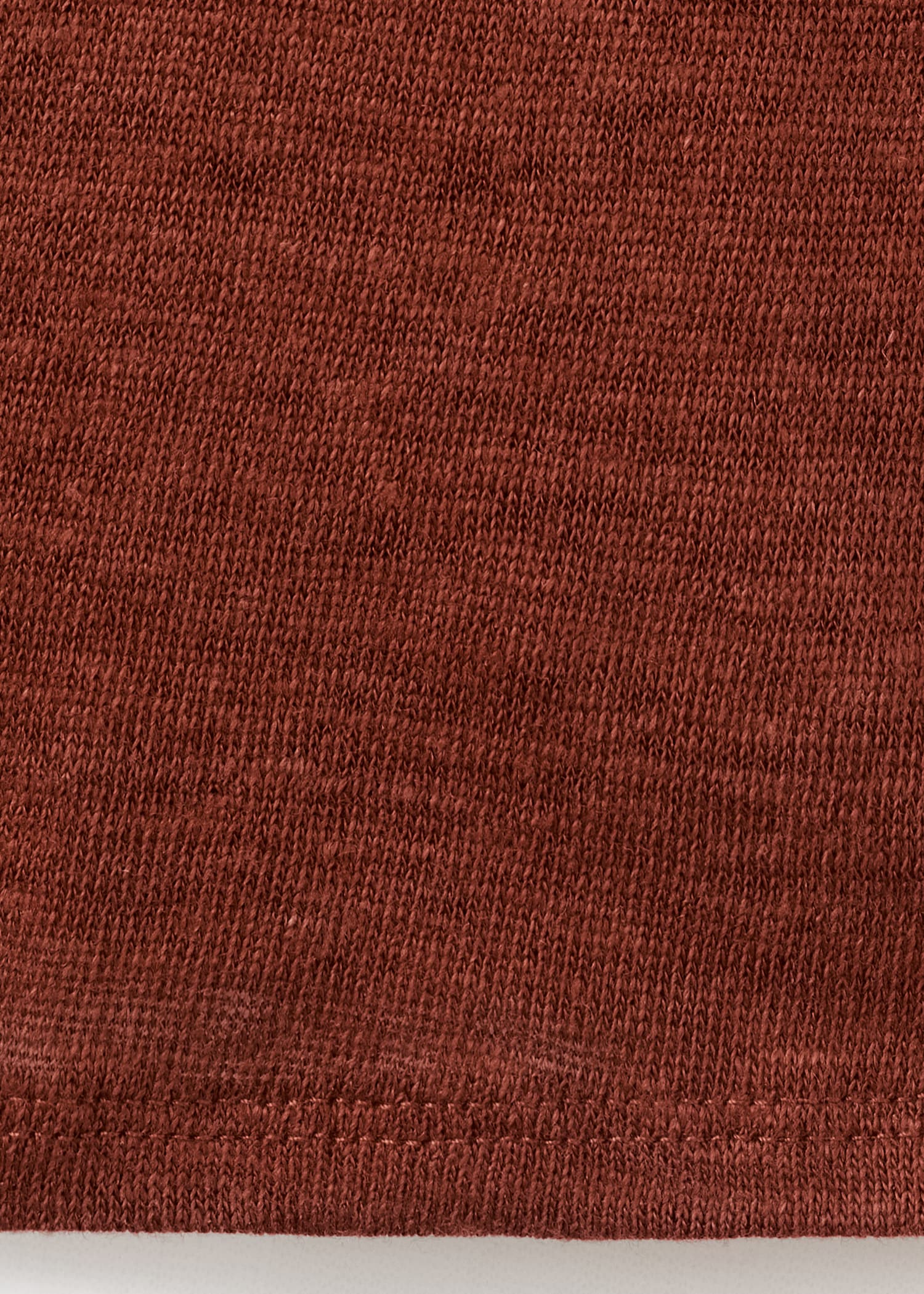 Linen-blend crop T-shirt - Details of the article 0