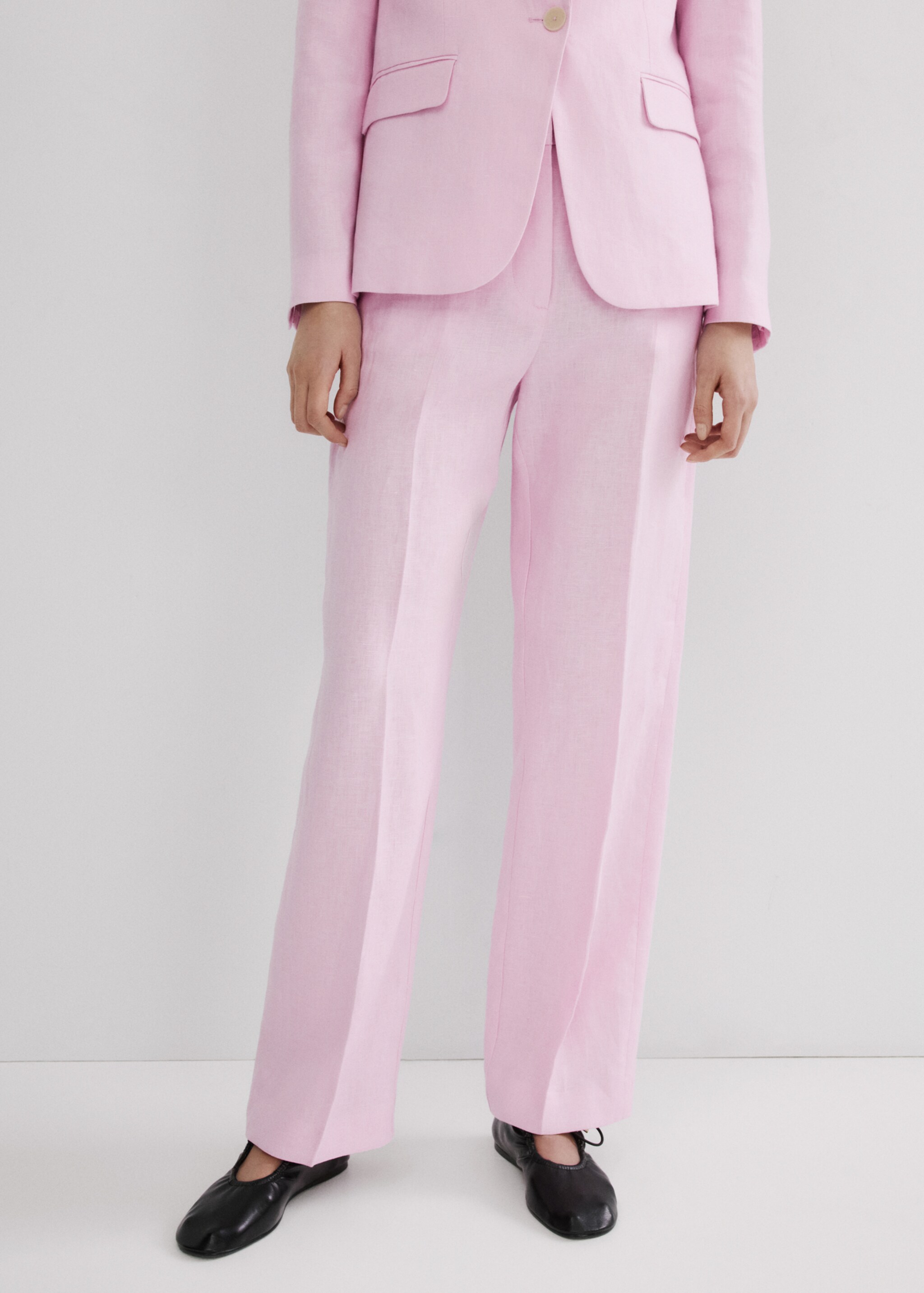 سروال بدلة من الكتان - رؤية وسط, وردي. Ref: 27047156-00.