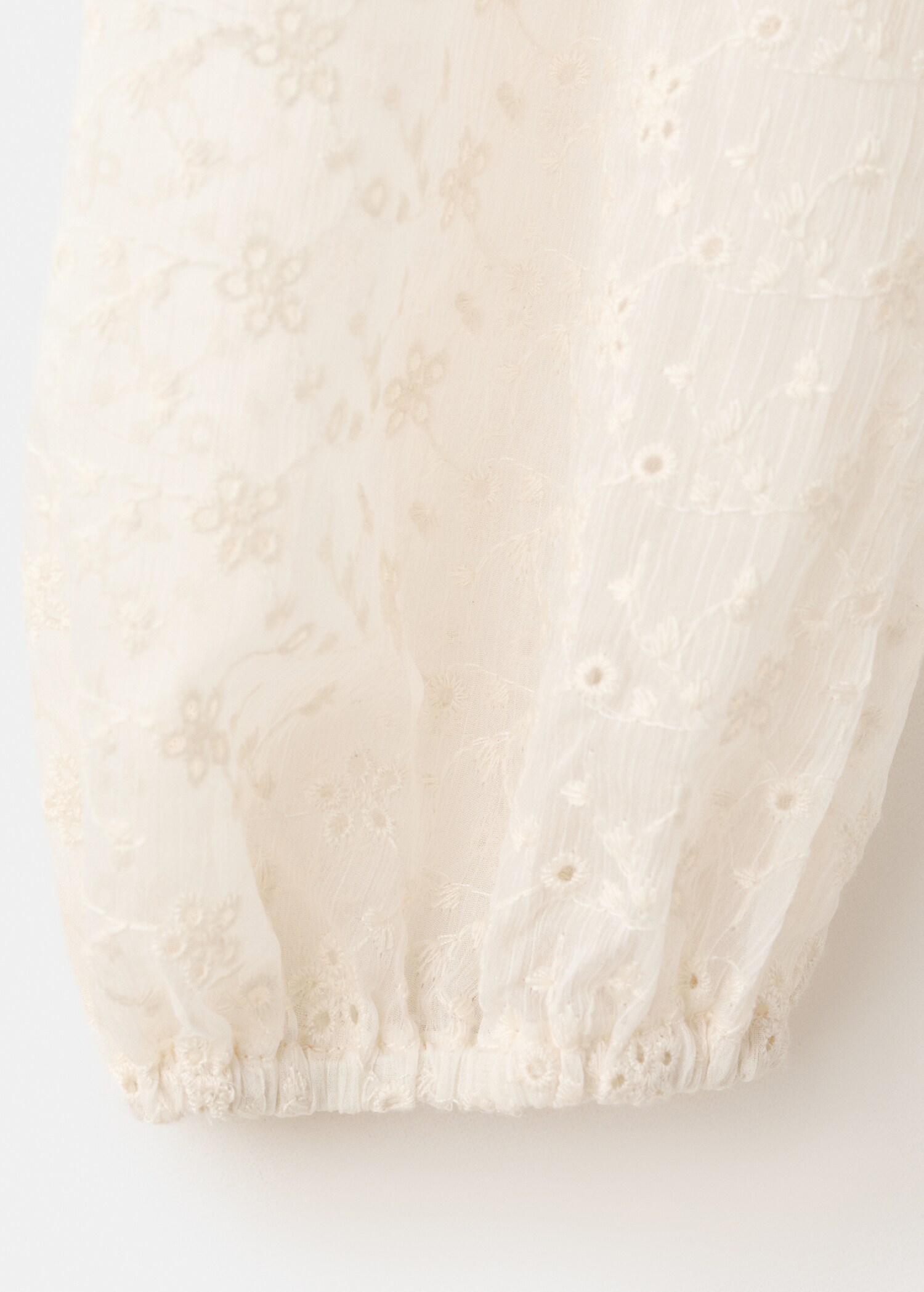 Ruffled embroidered blouse - Details of the article 0