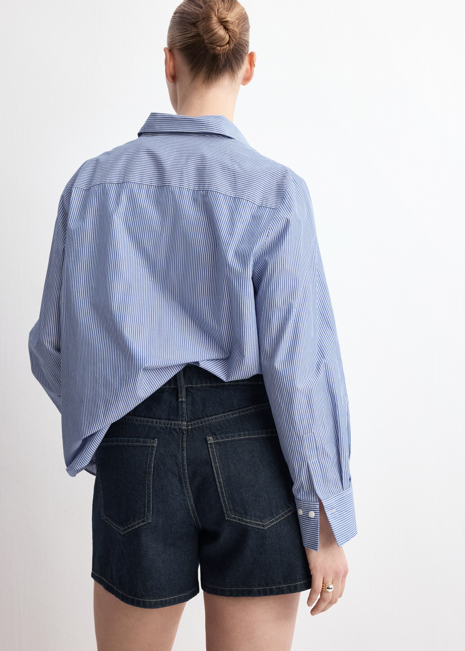 شورتات دنيم مستقيمة بخصر عالي - تفاصيل المنتج 4