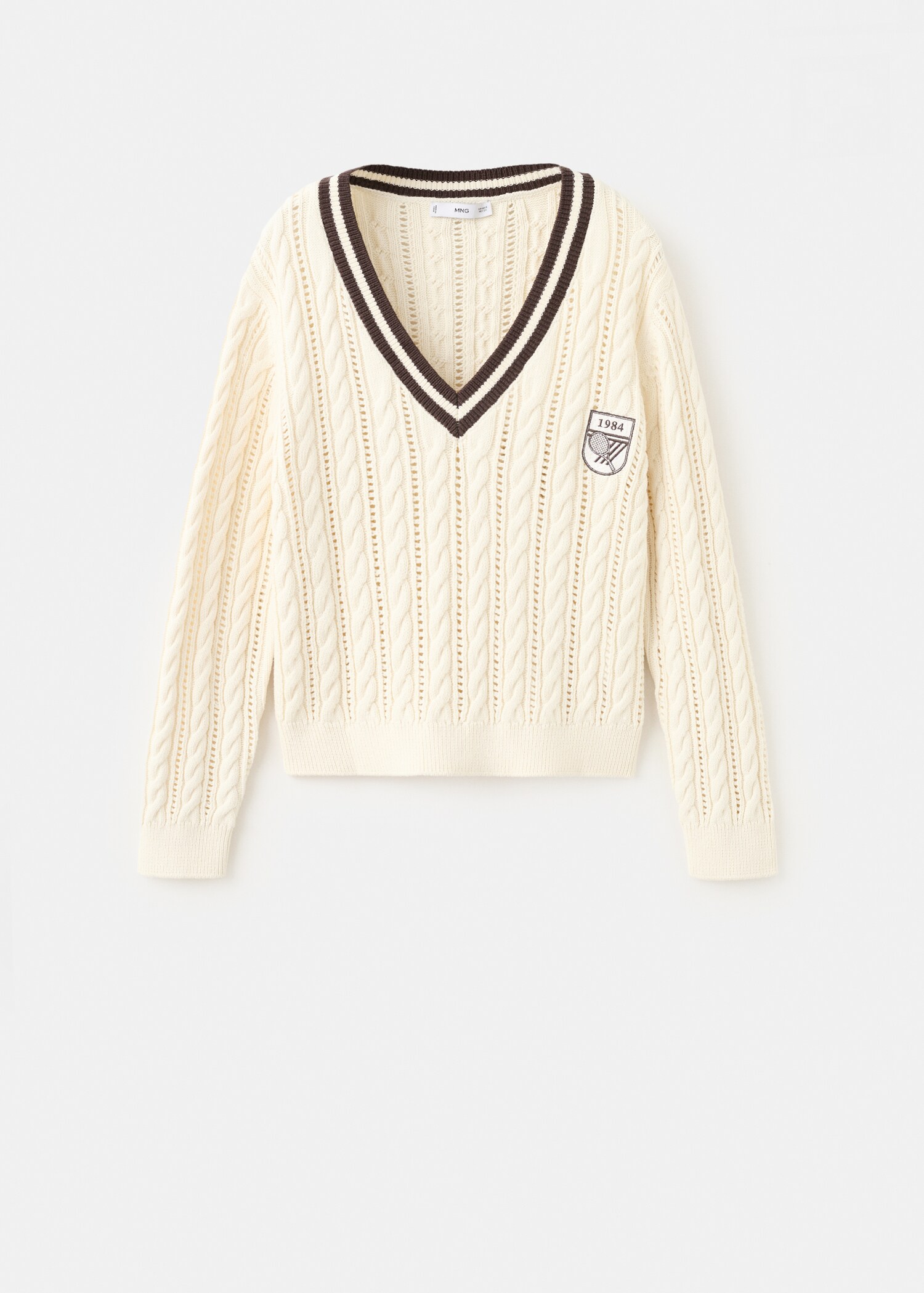 Πουλόβερ πλεκτό με αντίθεση στον γιακά - Προϊόν χωρίς μοντέλο