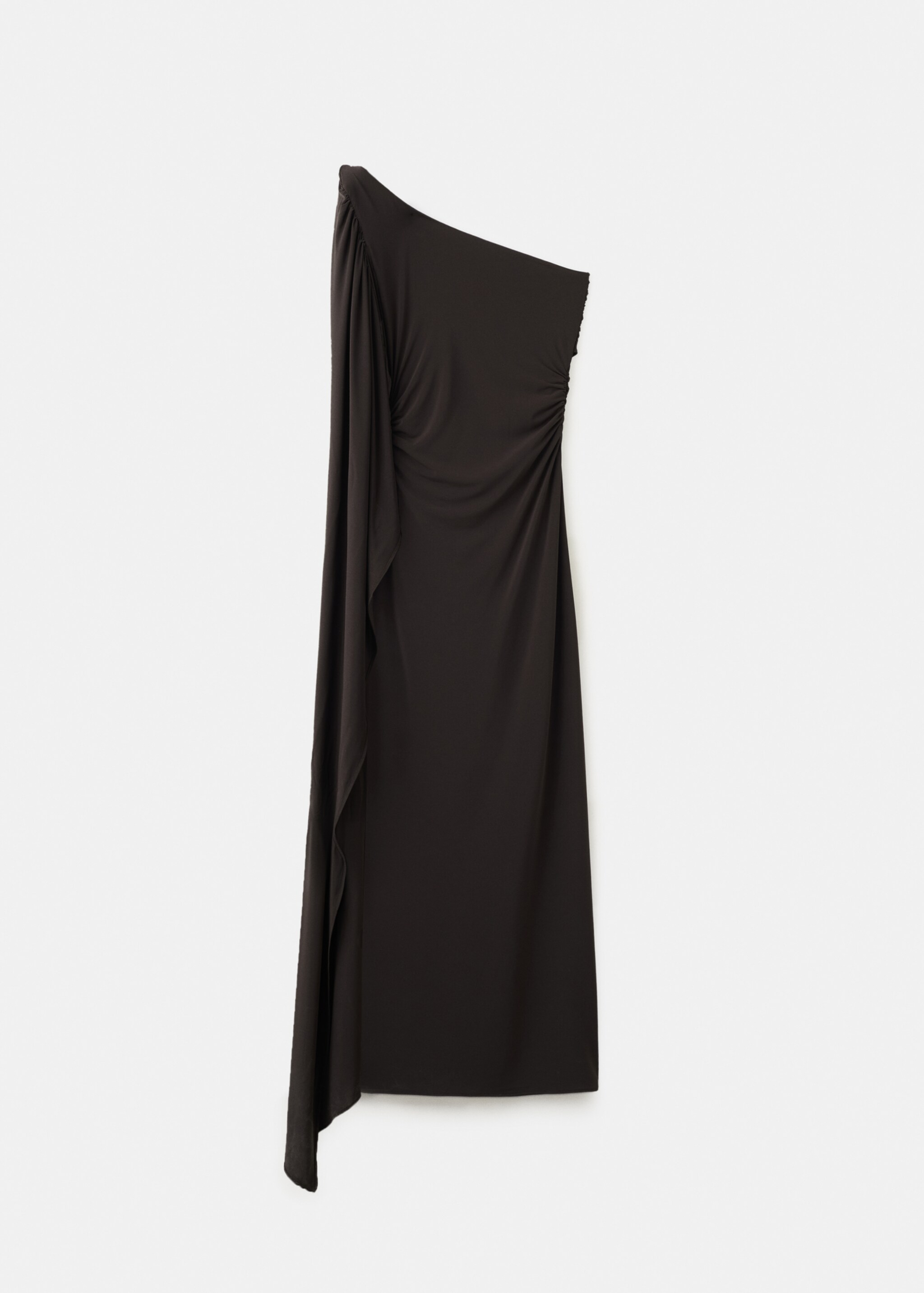 Asymmetrical cape dress - Article without model, Brown. Ref: 27047168-00.