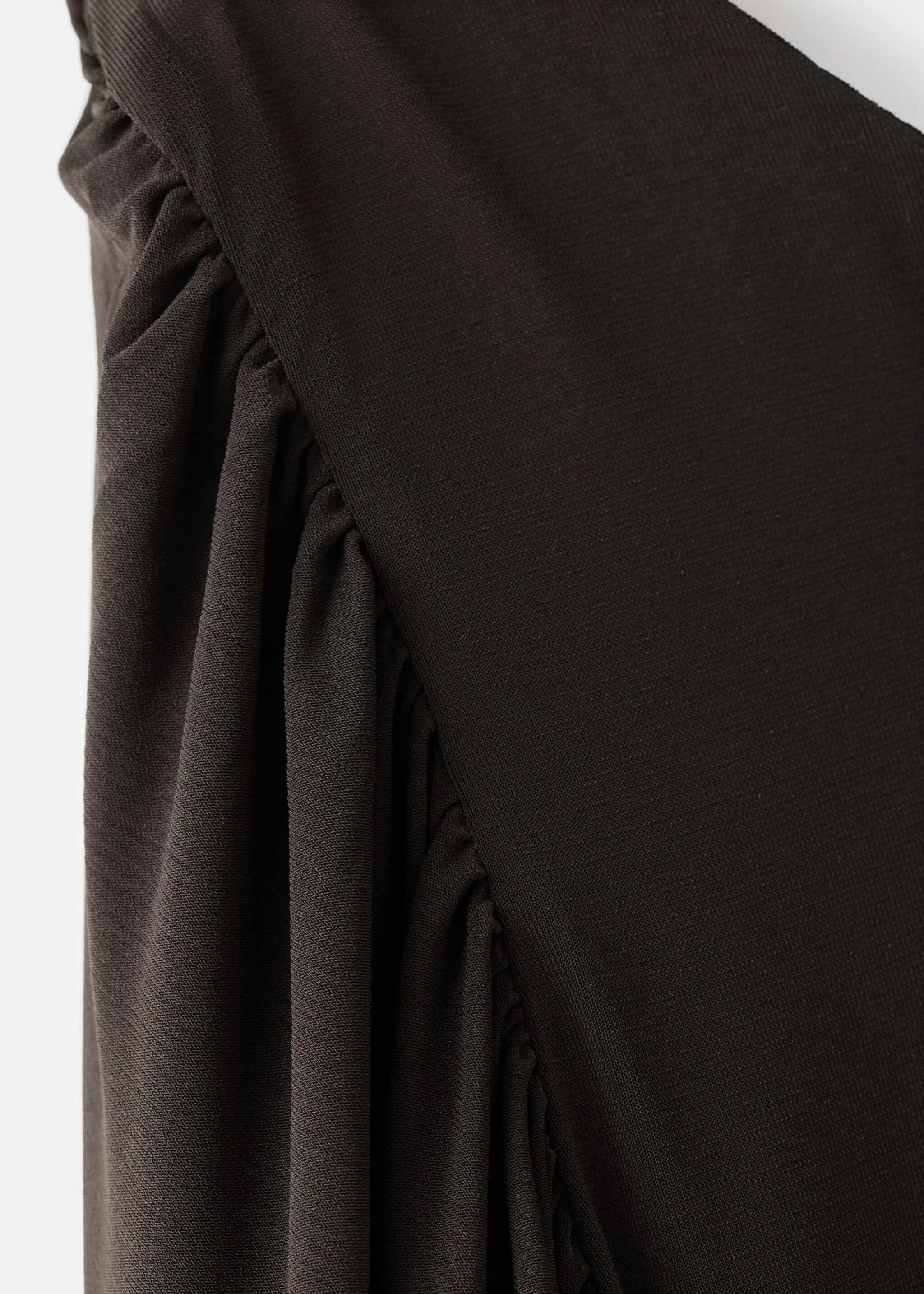 Asymmetrical cape dress - Details of the article 0, Brown. Ref: 27047168-00.