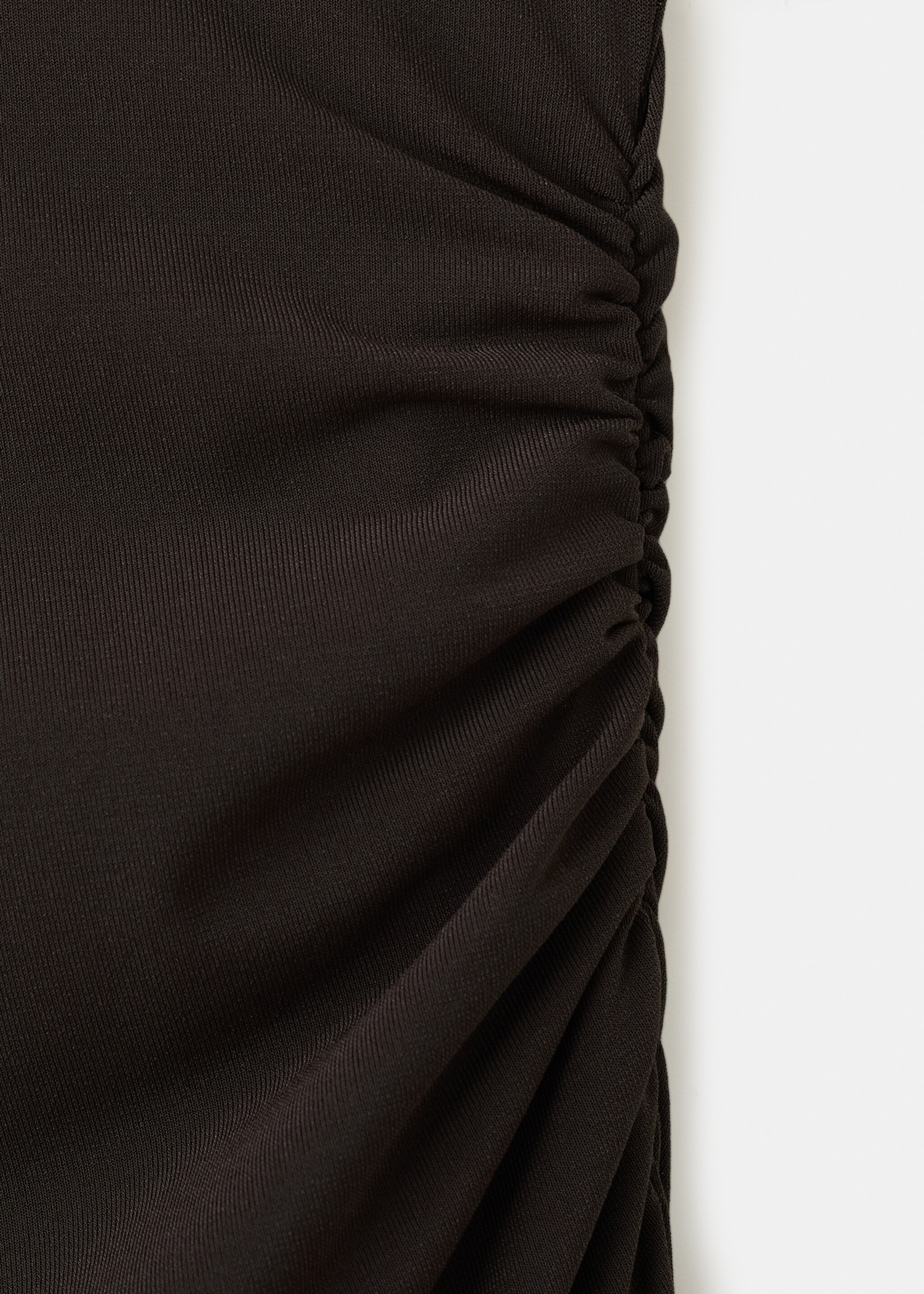 Asymmetrical cape dress - Details of the article 8, Brown. Ref: 27047168-00.