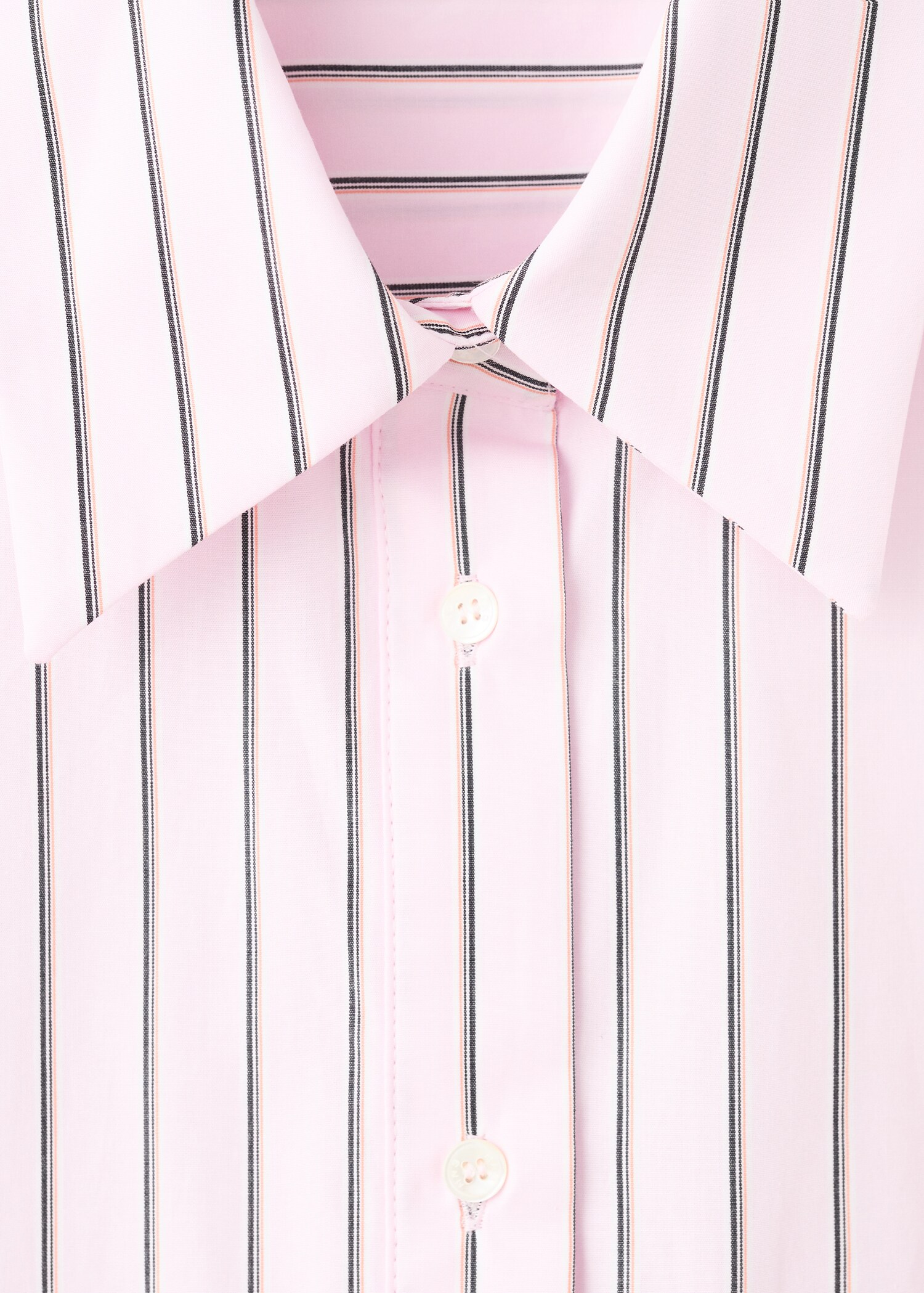 Striped poplin shirt with embroidered message - Details of the article 8