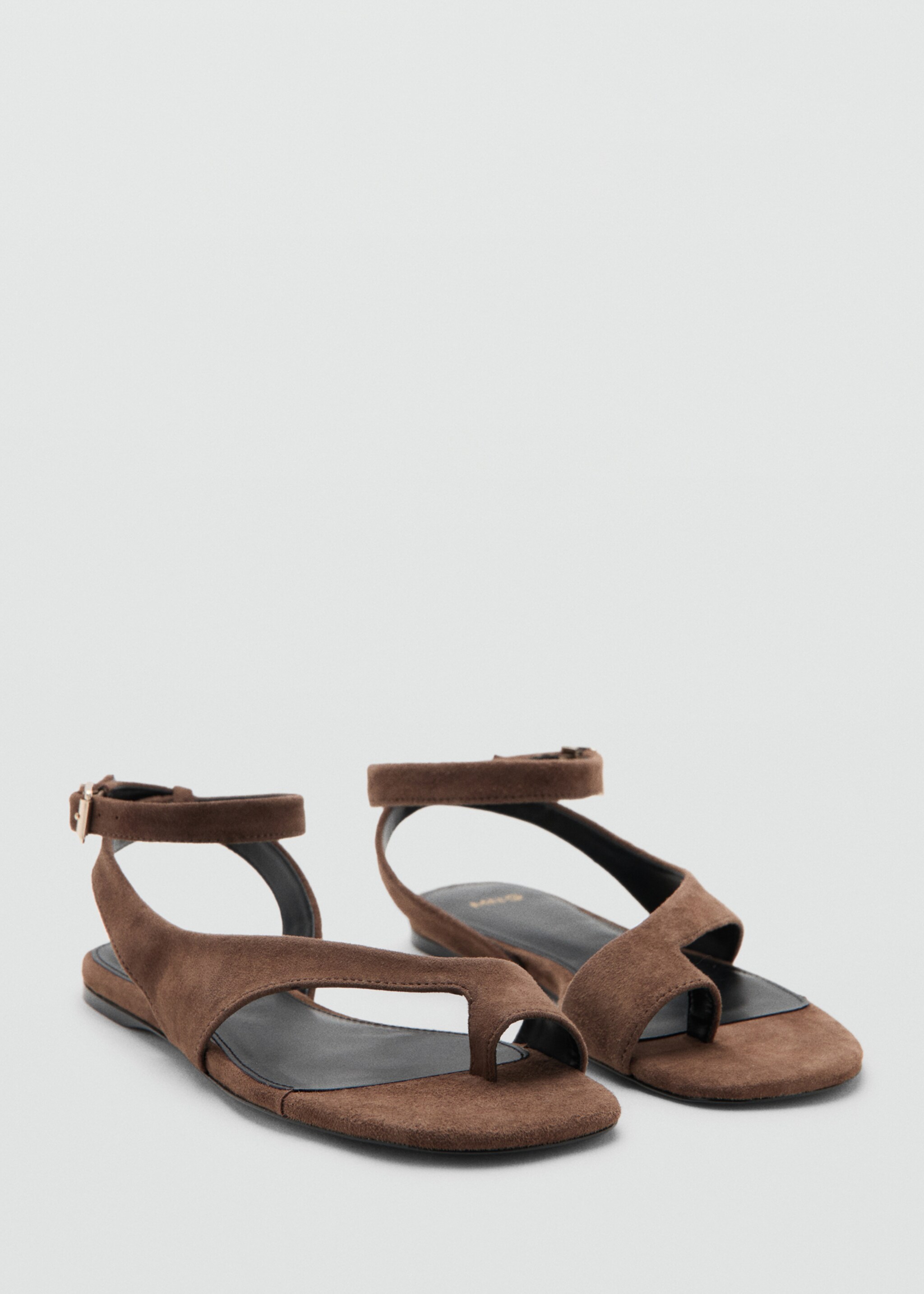 Leather straps sandals - Medium plane, Brown. Ref: 27047786-00.