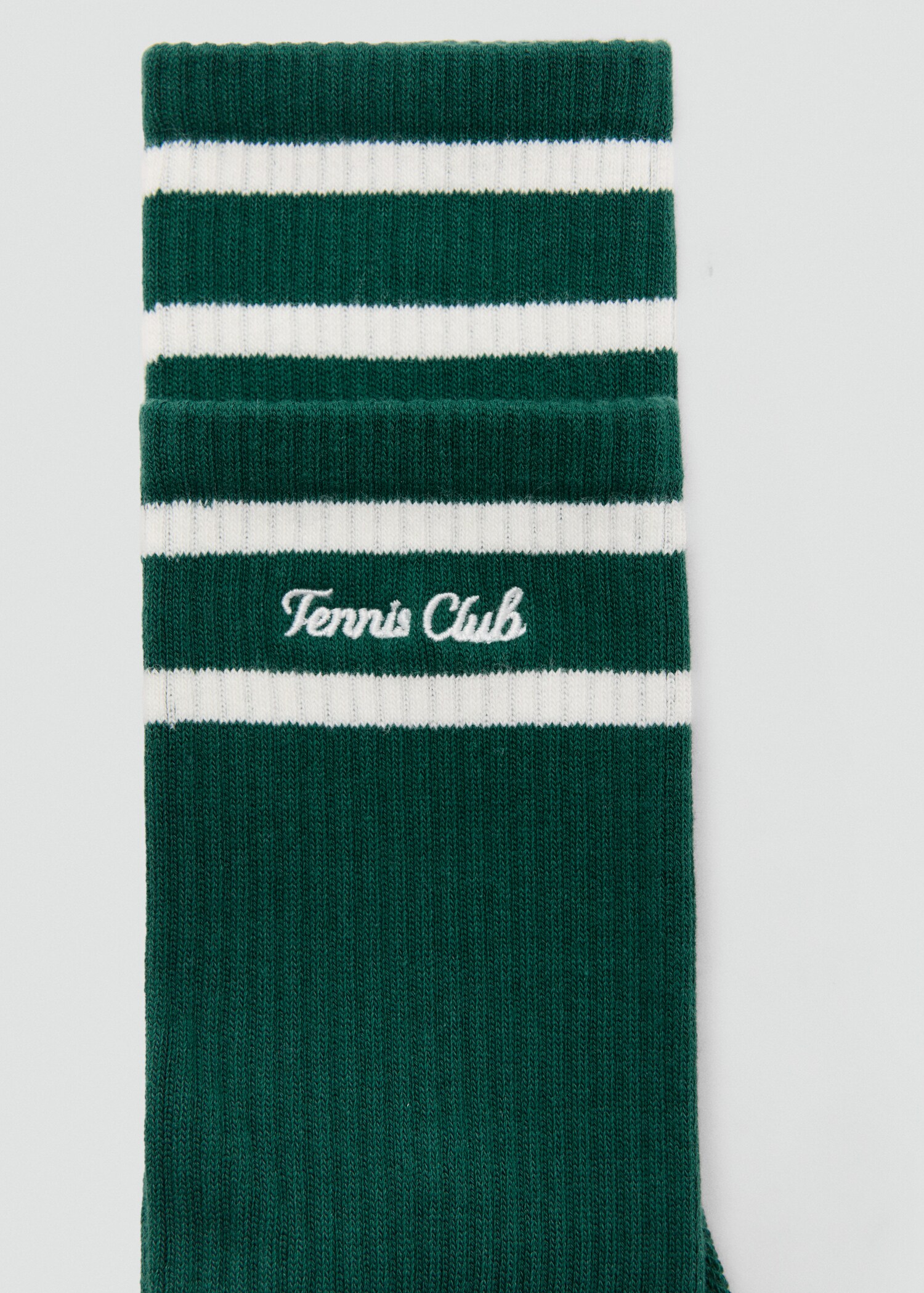 Striped socks with embroidered text - Medium plane