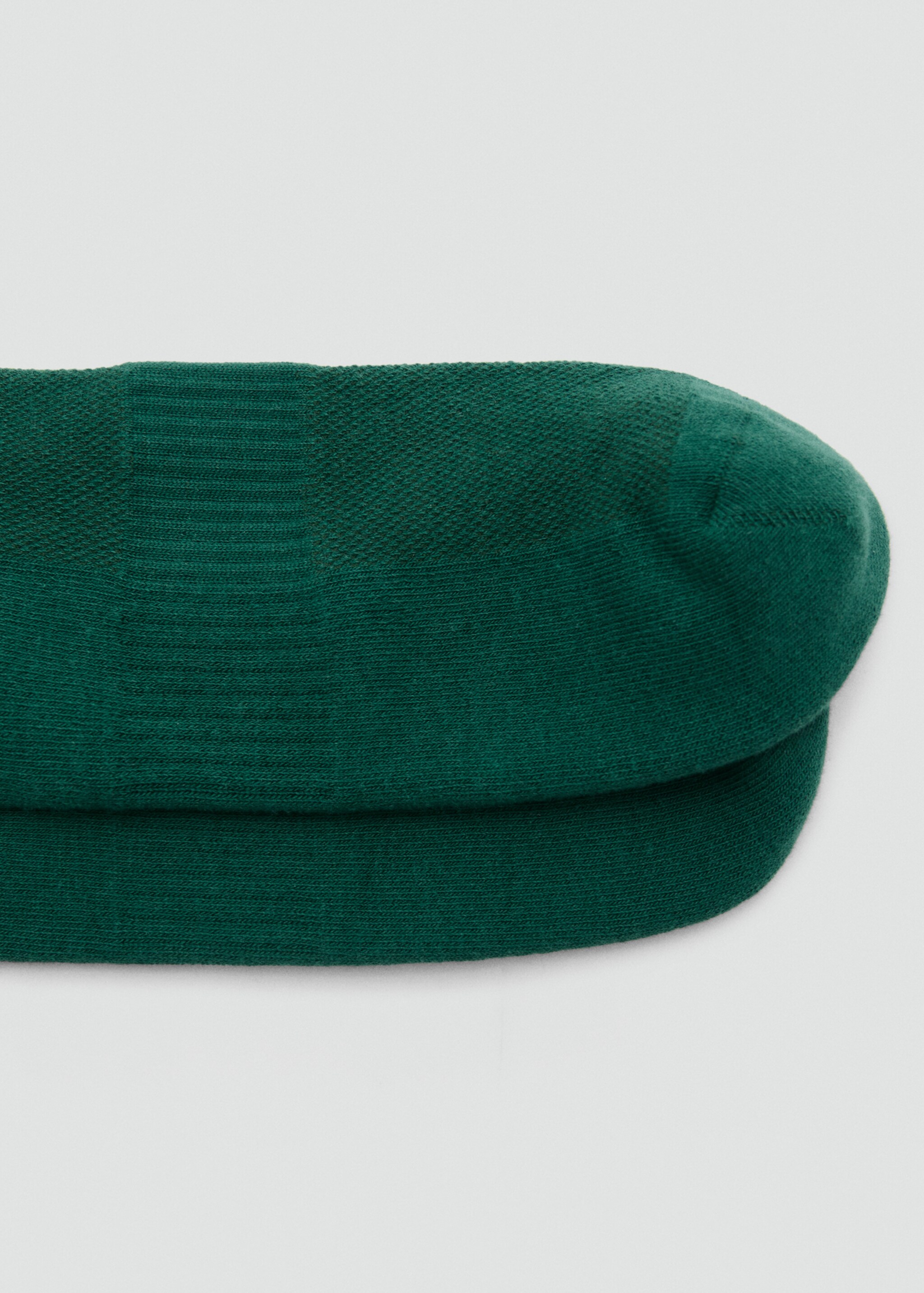 Striped socks with embroidered text - Details of the article 1, Dark Green. Ref: 27047792-00.