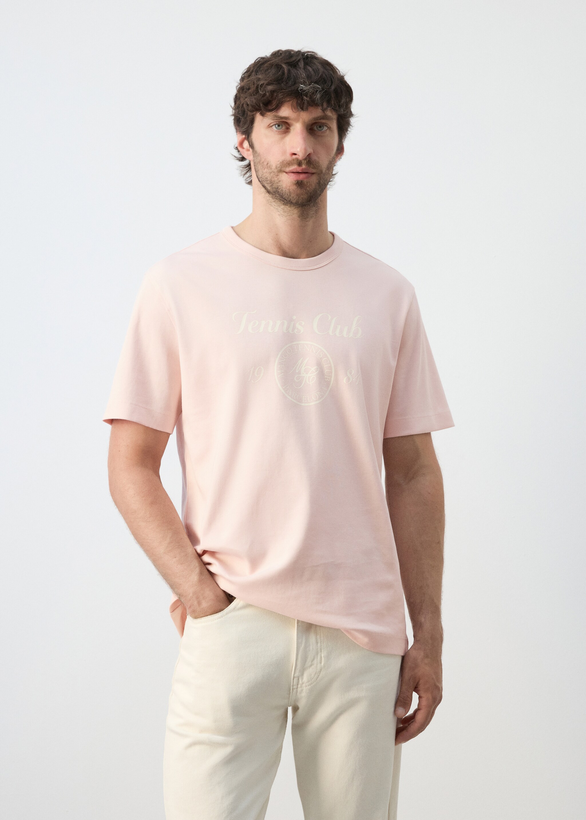 100% cotton printed t-shirt - Medium plane, Light Pink. Ref: 27047793-00.