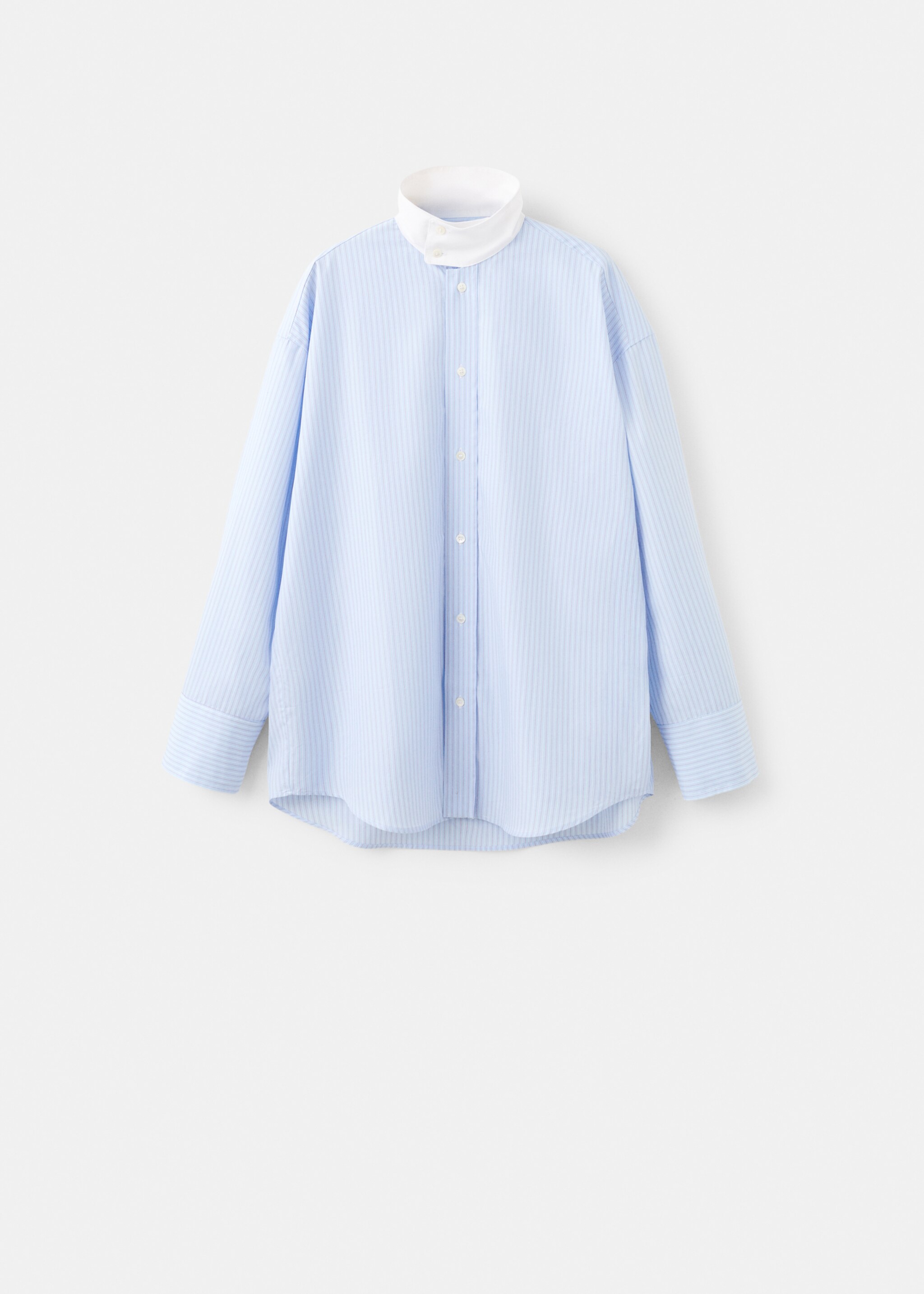Poplin funnel neck shirt - Article without model, Sky Blue. Ref: 27047796-00.