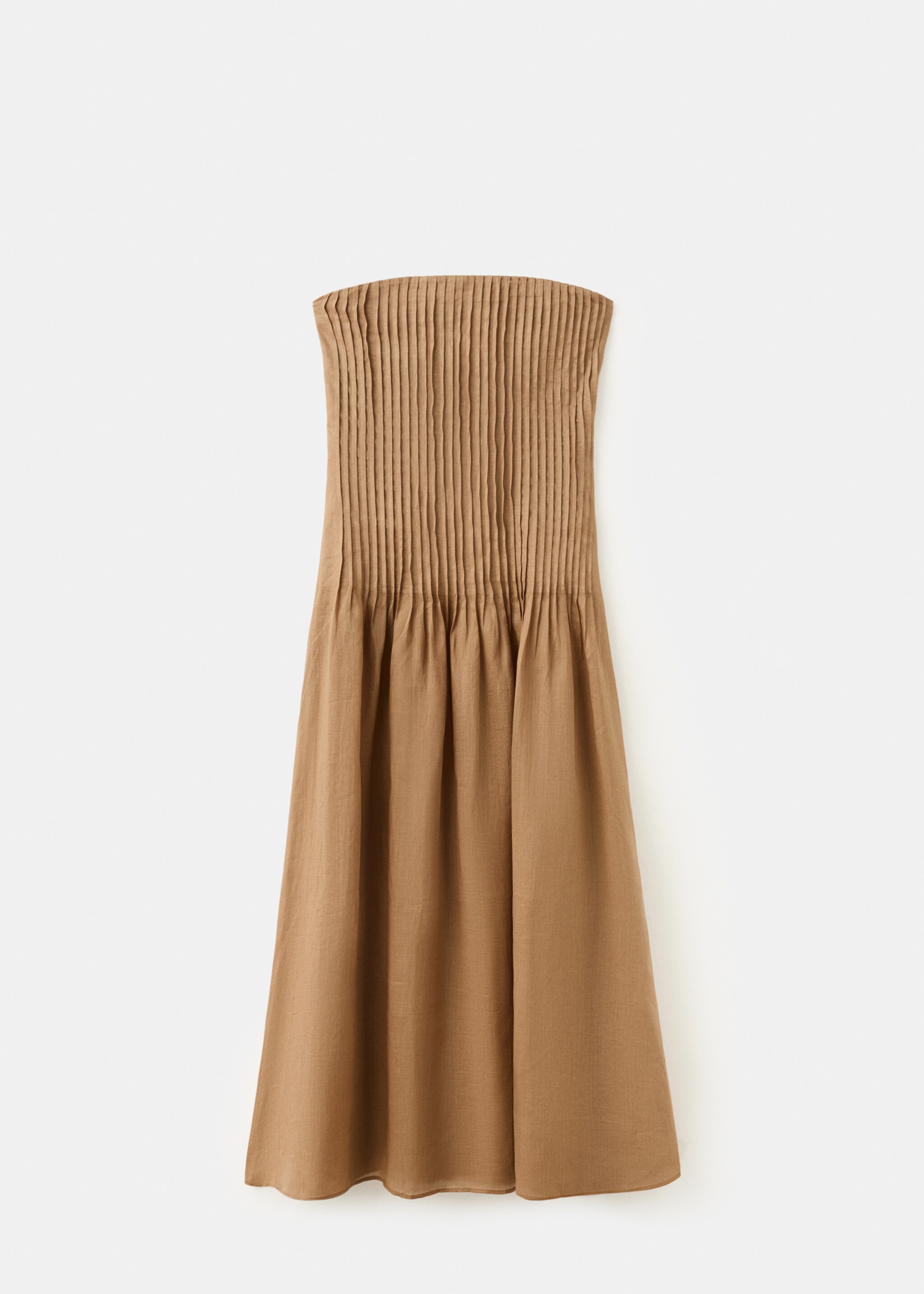 100% ramie bandeau dress - Article without model, Beige. Ref: 27047801-00.