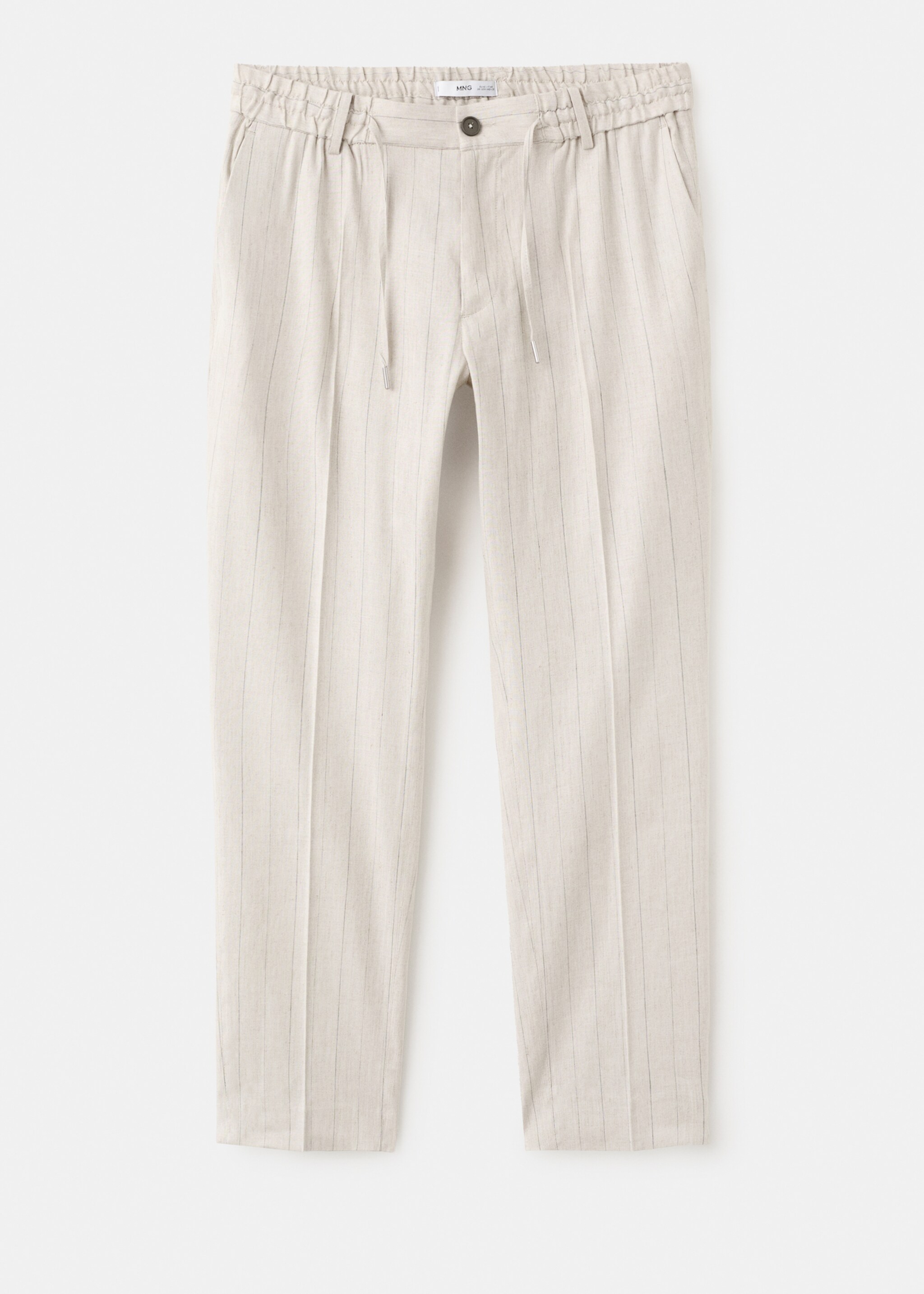 Pantalón slim fit lino cordón - Artículo sin modelo, Beige. Ref: 27047896-00.