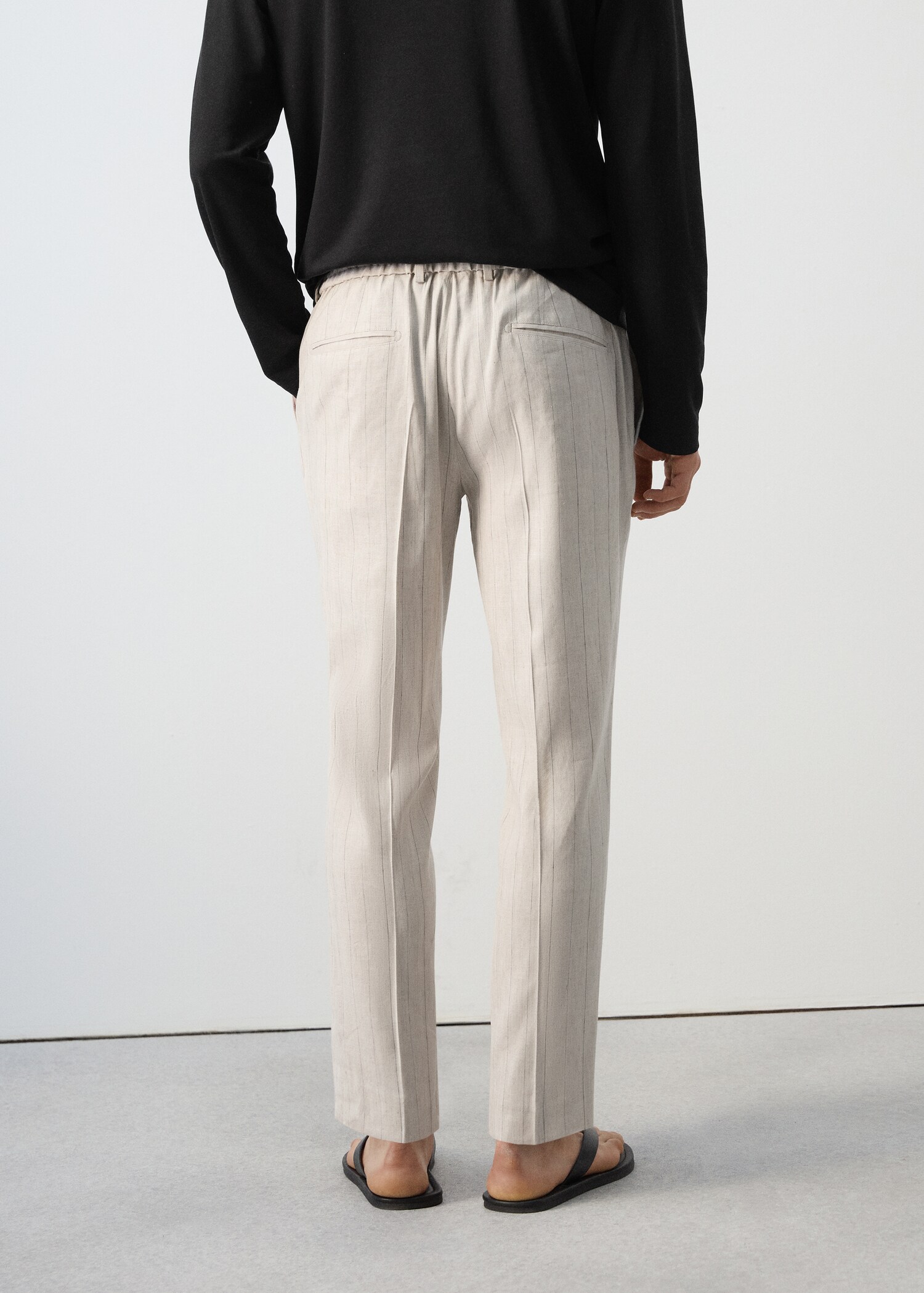 Pantalón slim fit lino cordón - Reverso del artículo