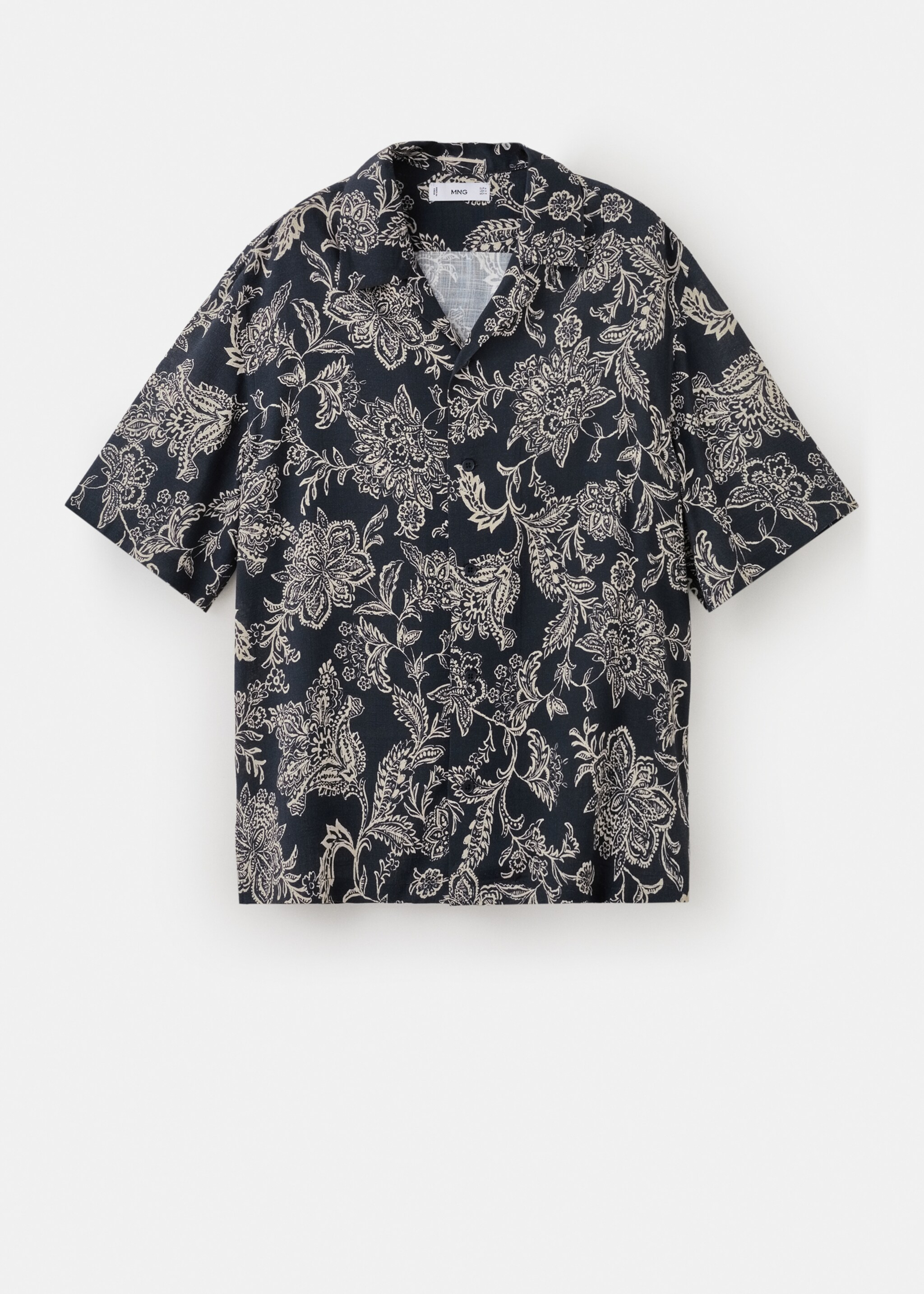 Gemustertes Regular-Fit-Hemd - Artikel ohne Model, Schwarz. Ref: 27047898-00.