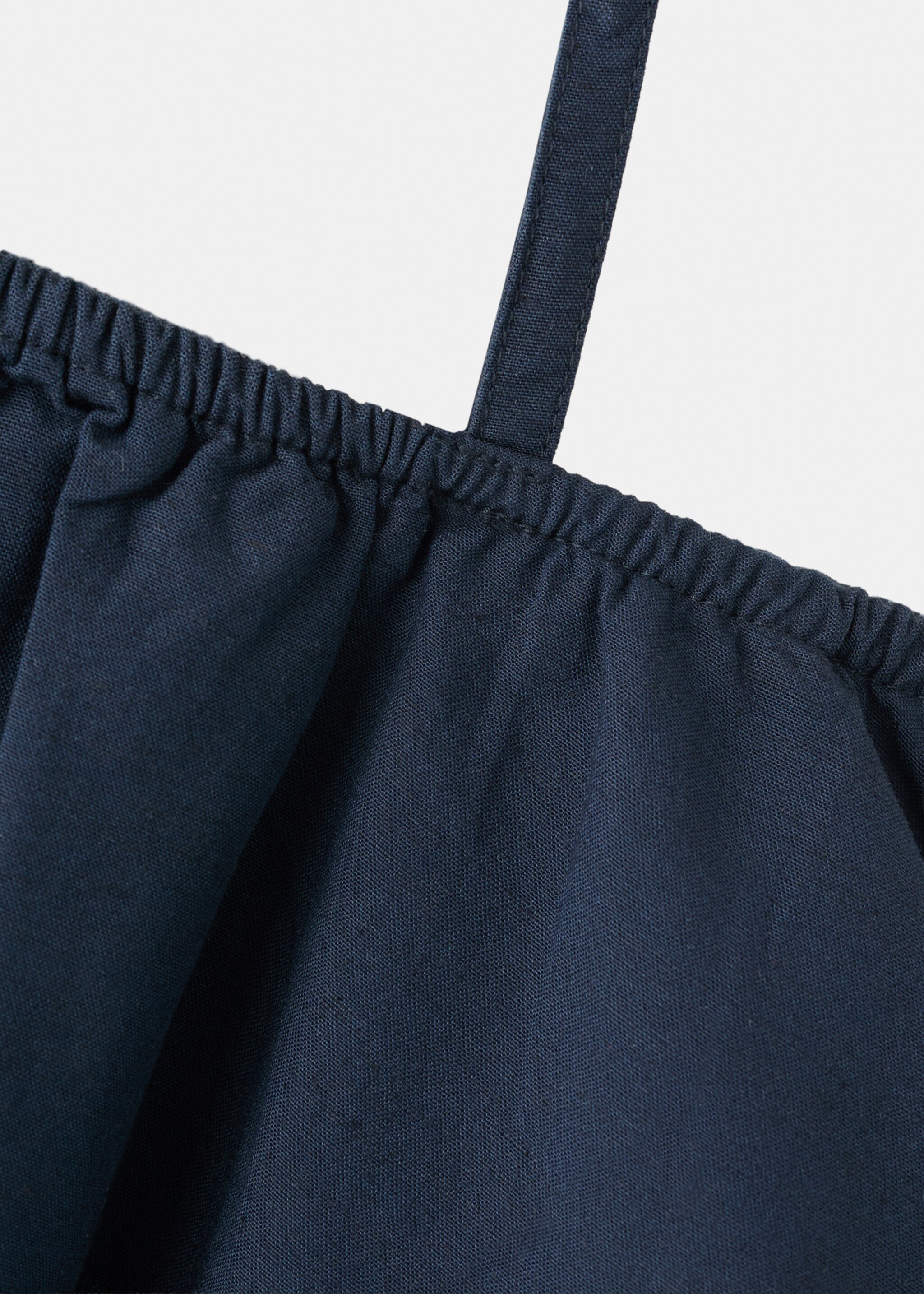 Ruffle asymmetric blouse - Details of the article 0, Navy. Ref: 27047909-00.