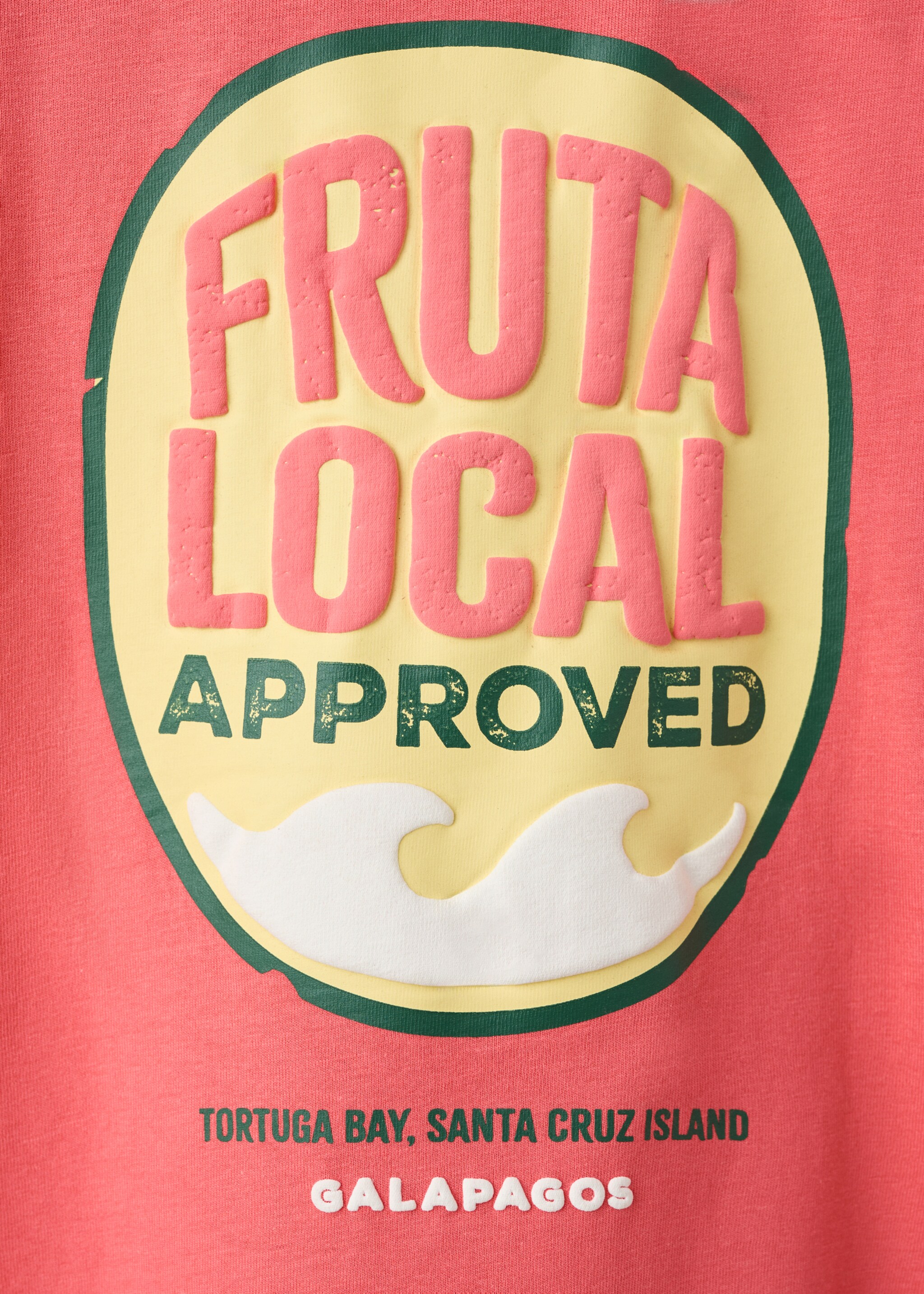 Printed cotton-blend t-shirt - Details of the article 0, Coral Red. Ref: 27047912-00.