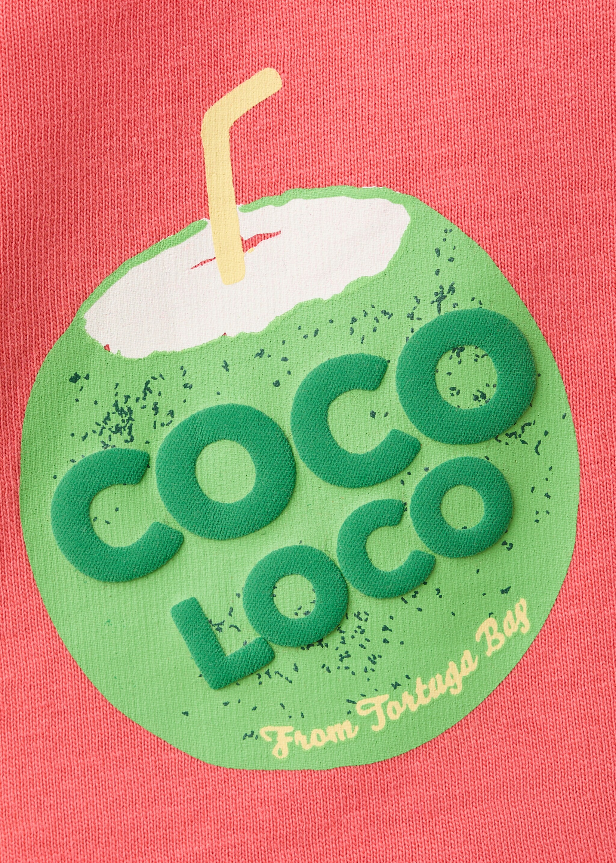 Printed cotton-blend t-shirt - Details of the article 8, Coral Red. Ref: 27047912-00.