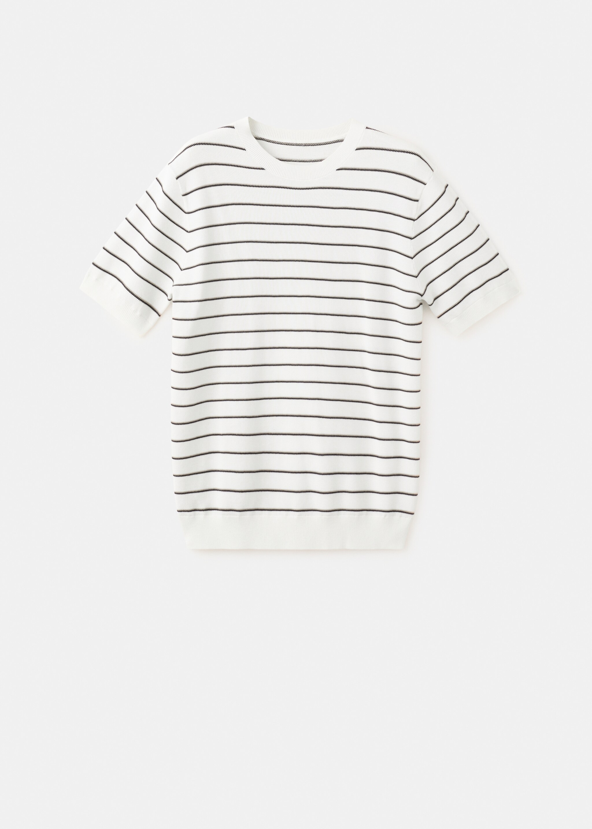 T-shirt coton maille rayures - Article sans modèle, Blanc cassé. Ref: 27047914-00.