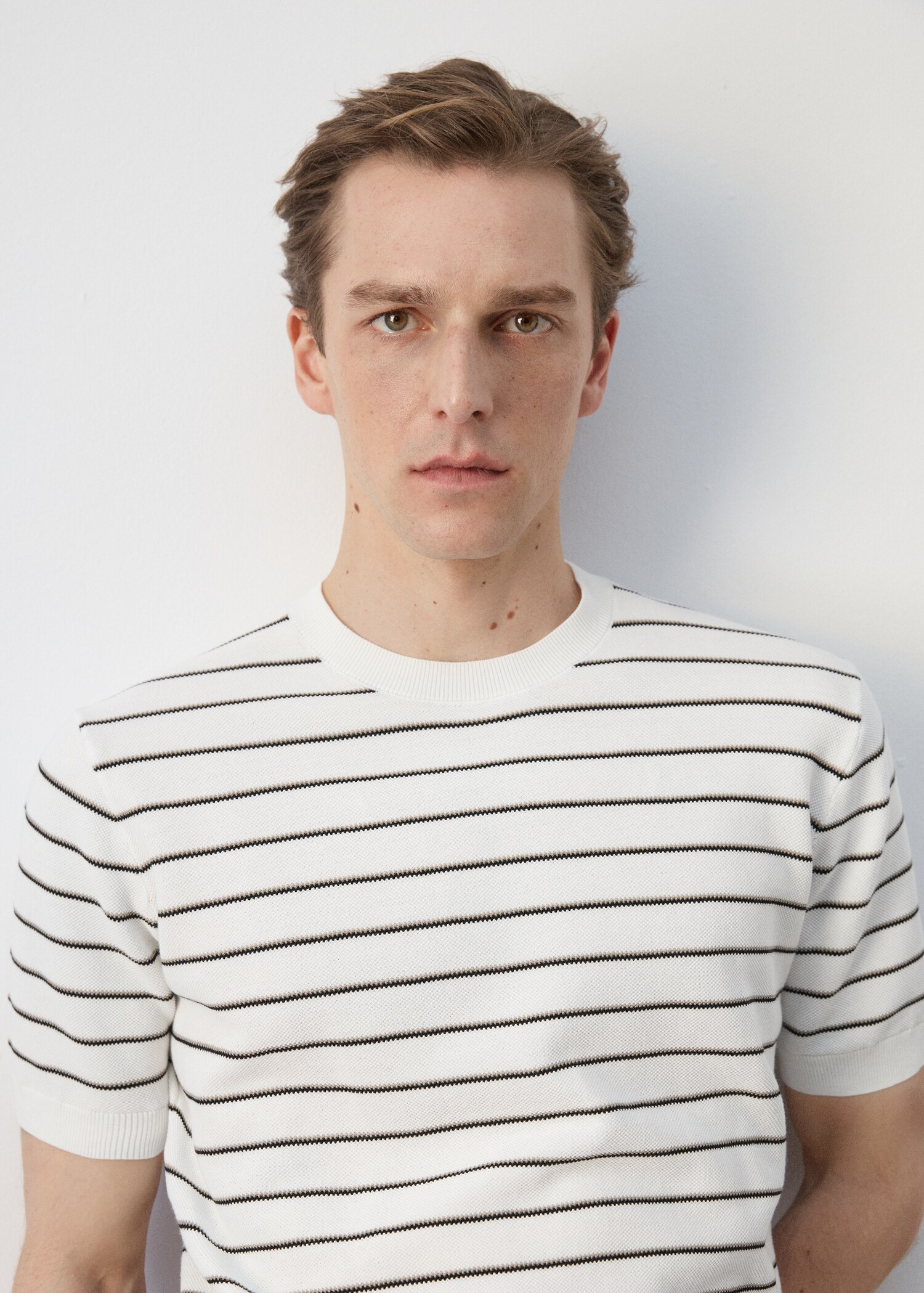 T-shirt coton maille rayures - Détail de l'article 1