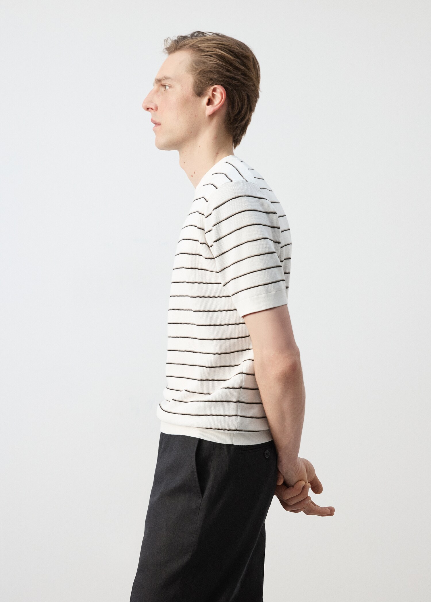 T-shirt coton maille rayures - Détail de l'article 2