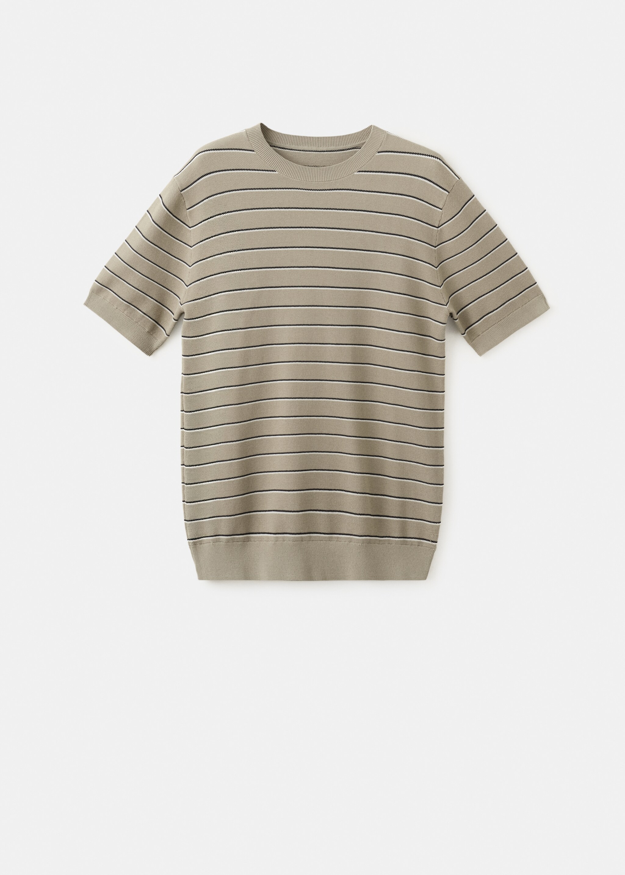 T-shirt coton maille rayures - Article sans modèle, Beige. Ref: 27047914-00.