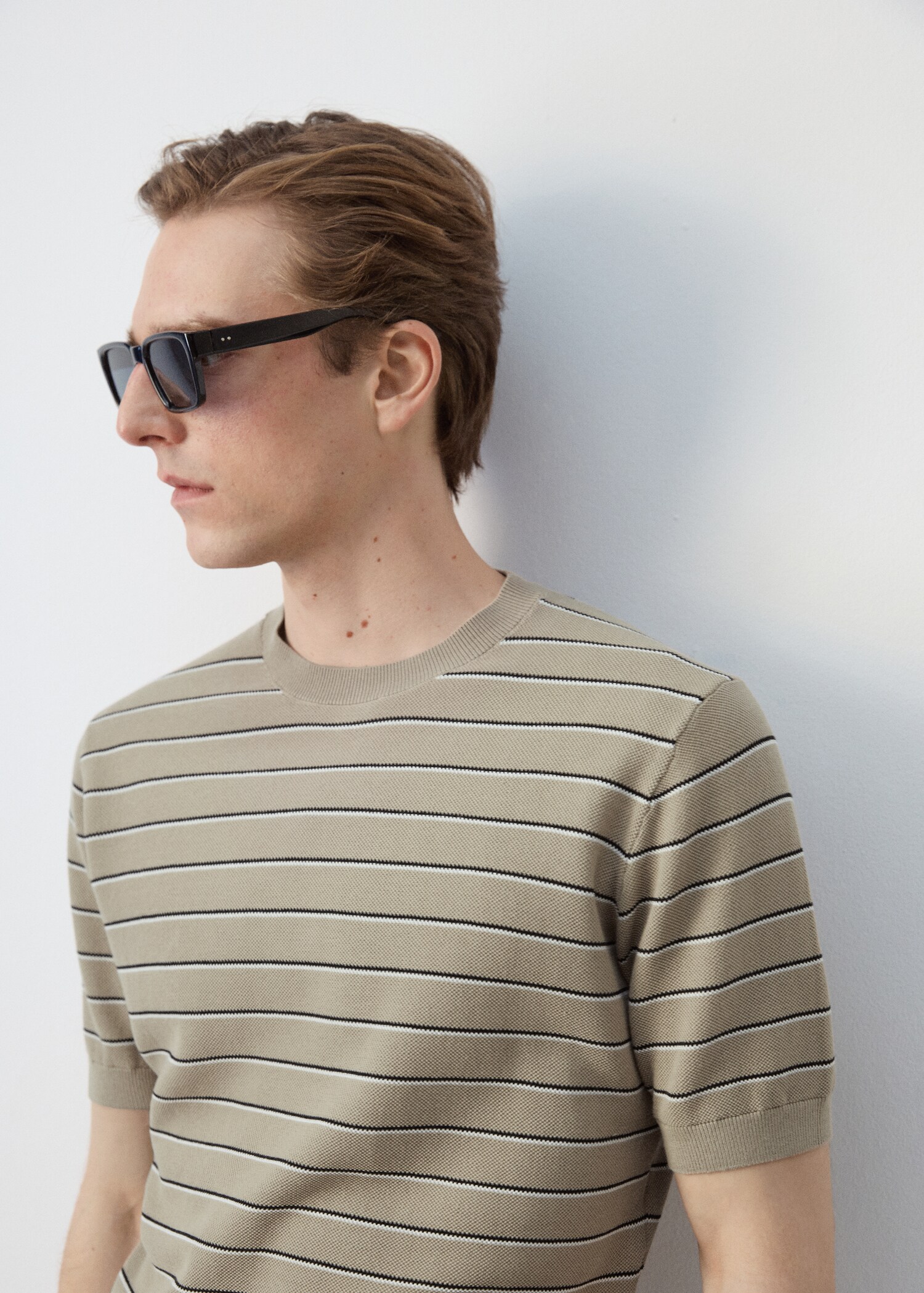 T-shirt coton maille rayures - Détail de l'article 1