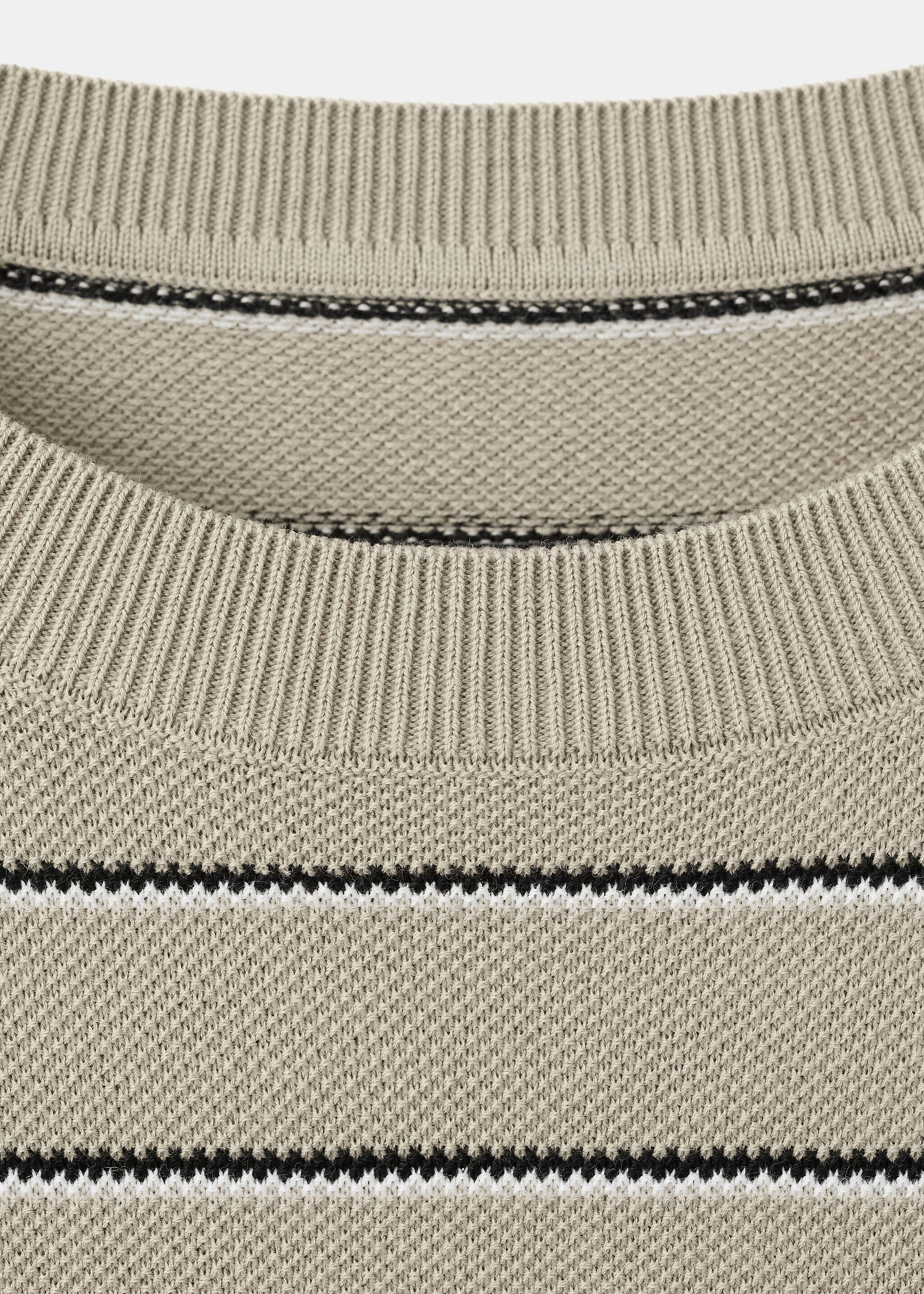 T-shirt coton maille rayures - Détail de l'article 8, Beige. Ref: 27047914-00.