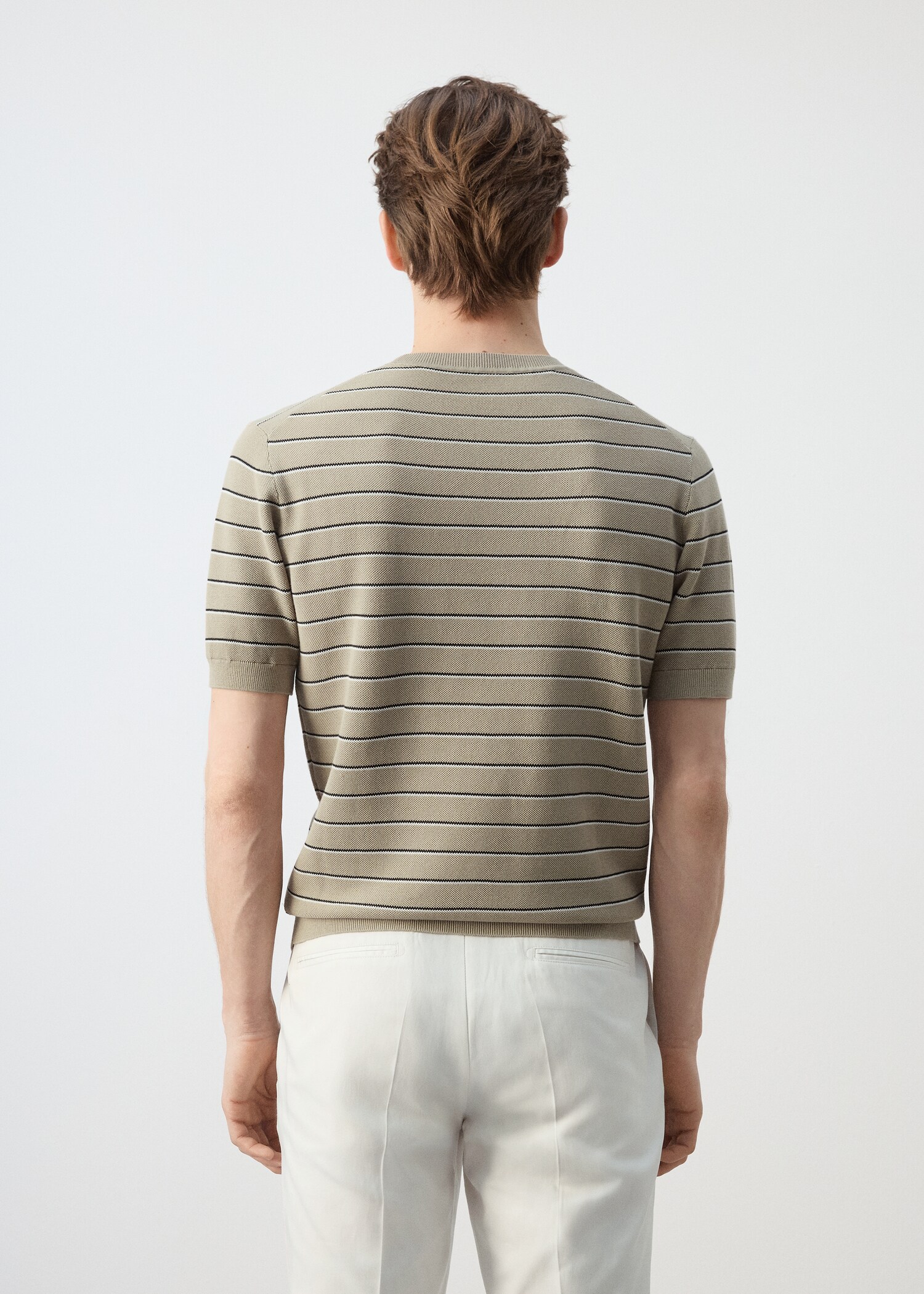 T-shirt coton maille rayures - Verso de l’article