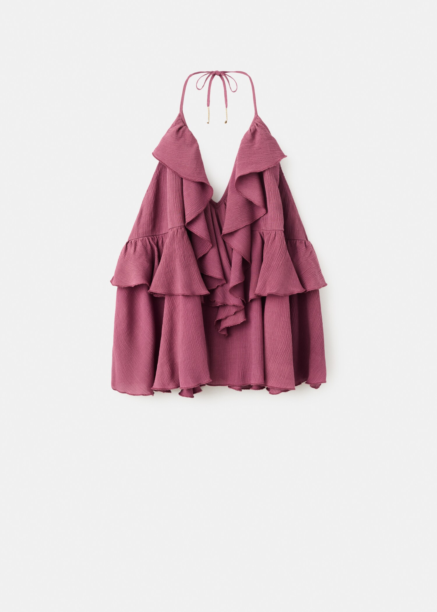 Halter neck ruffled top - Article without model