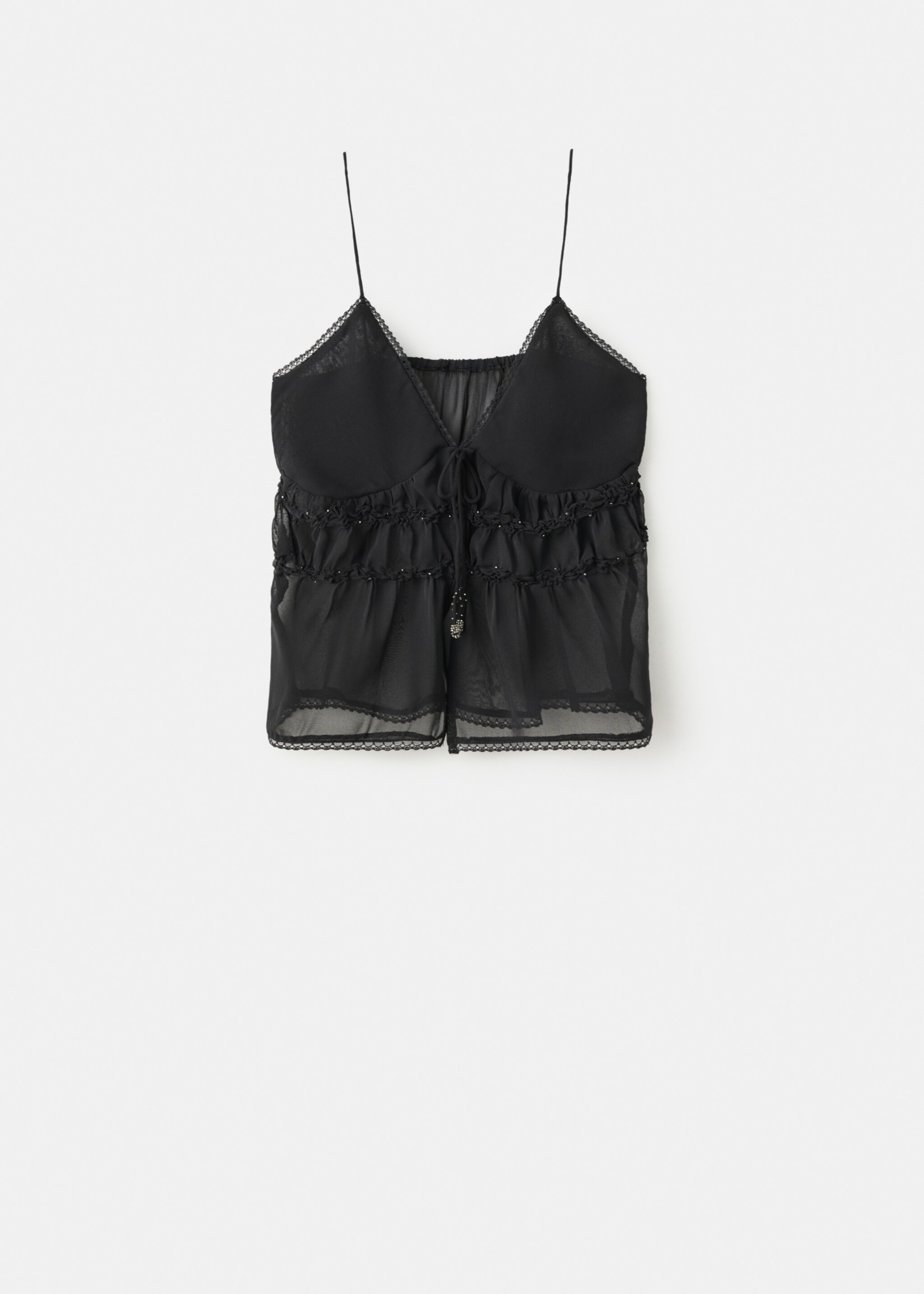 Detail beading top - Article without model, Black. Ref: 27047916-00.