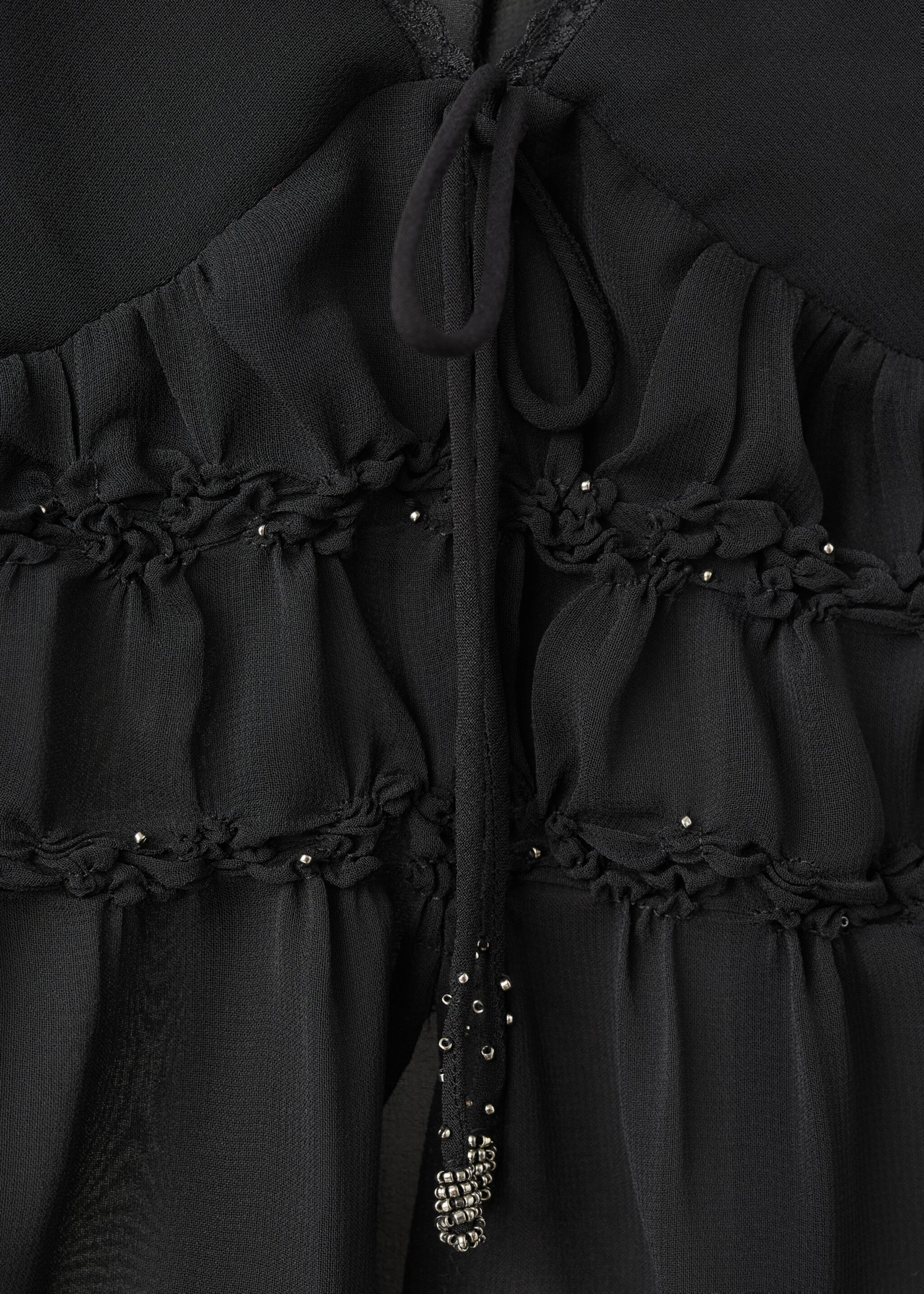 Detail beading top - Details of the article 0, Black. Ref: 27047916-00.