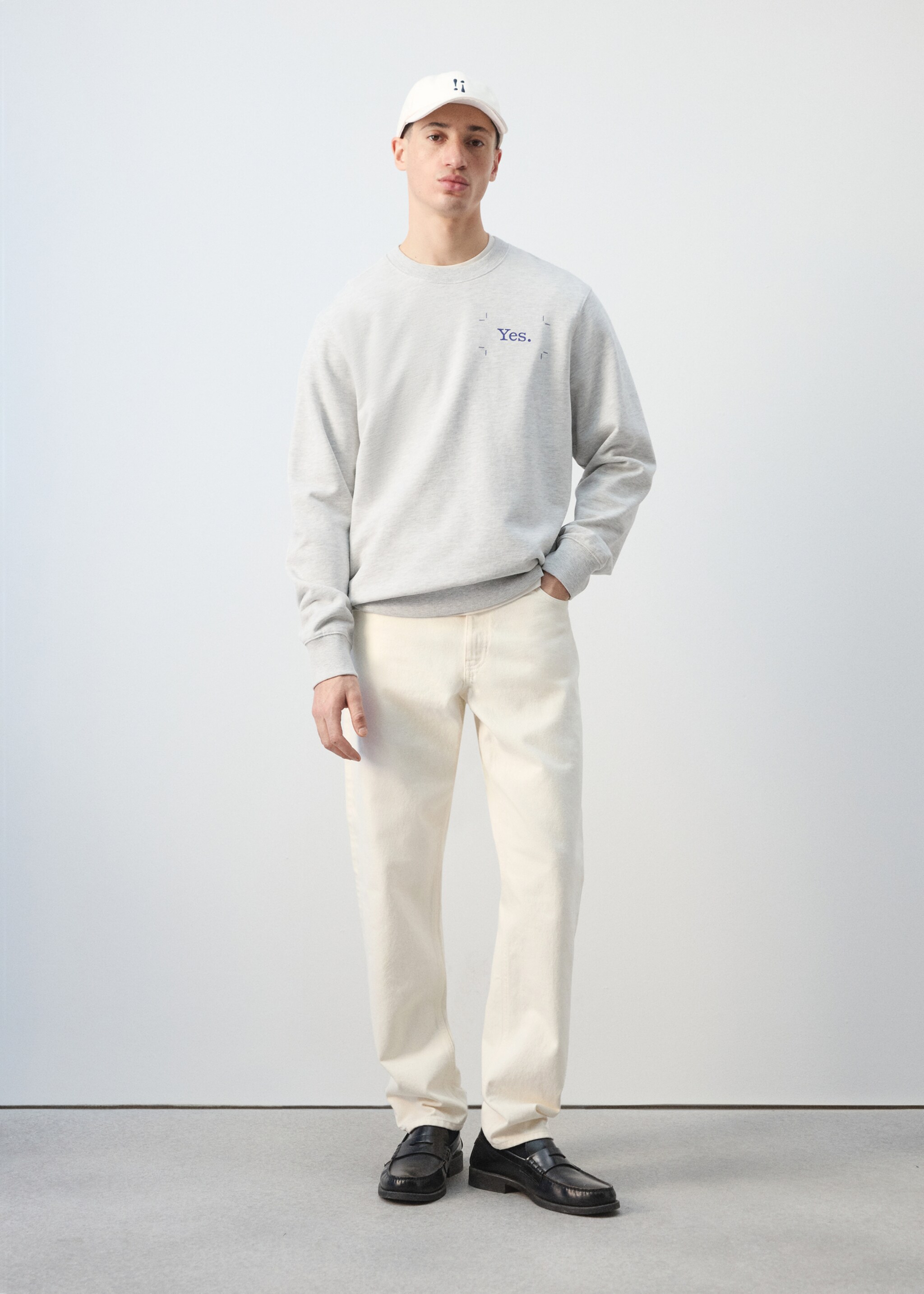 Hoodie 100% katoen met tekst - Detail van het artikel 4, Mediumgrijs. Ref: 27047918-00.