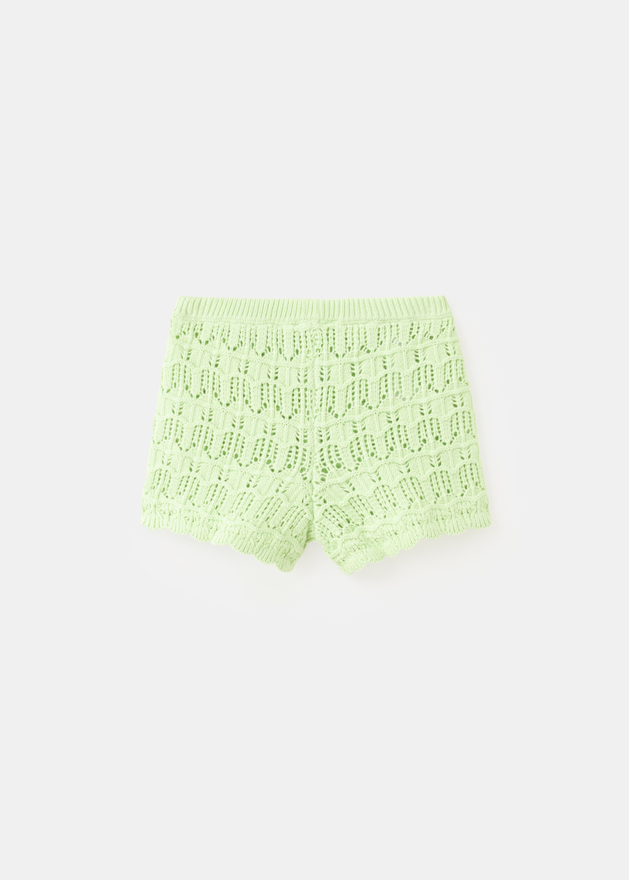 Cotton knitted shorts - Reverse of the article, Green Apple. Ref: 27047926-00.