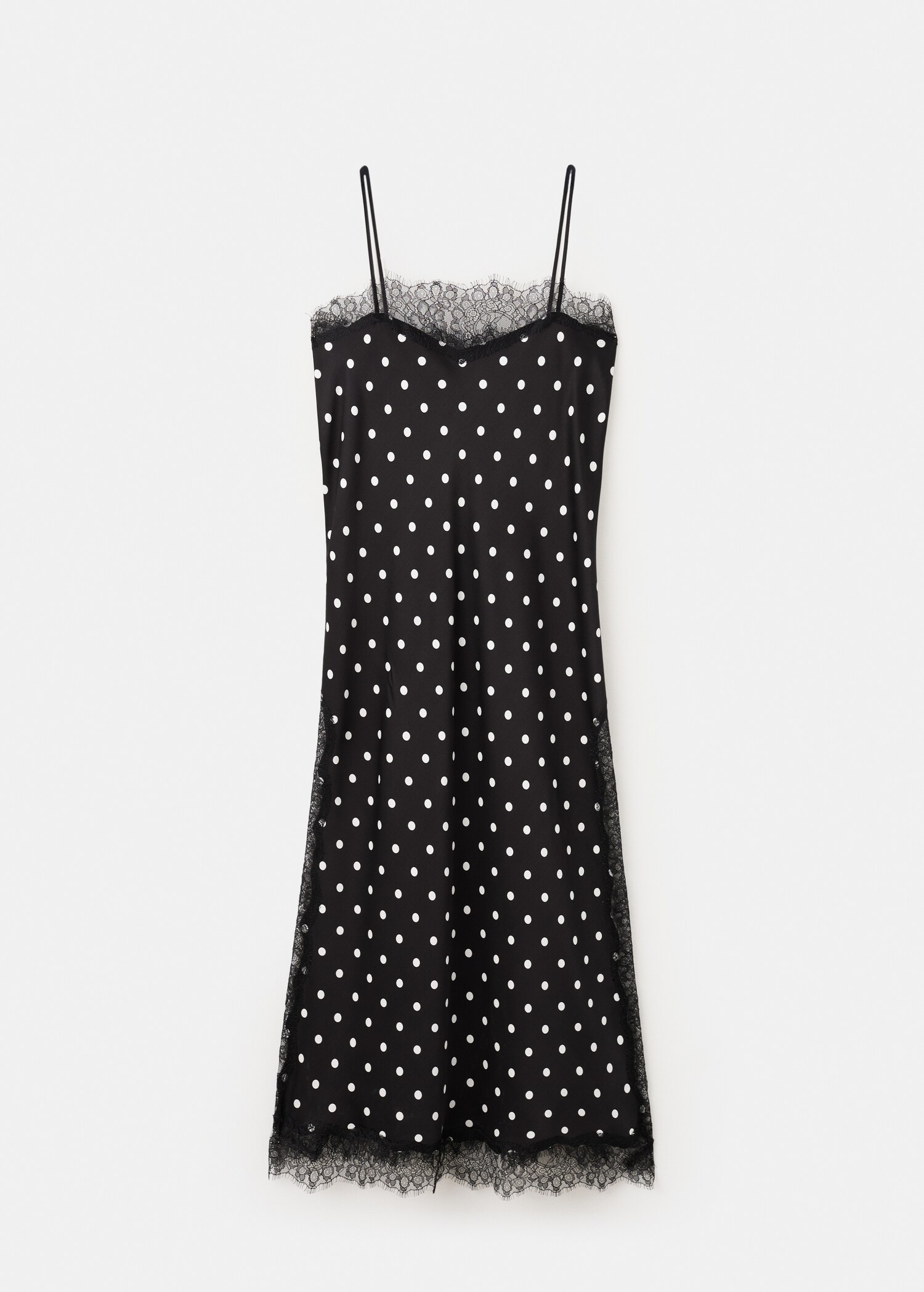 Top long en dentelle à pois - Article sans modèle