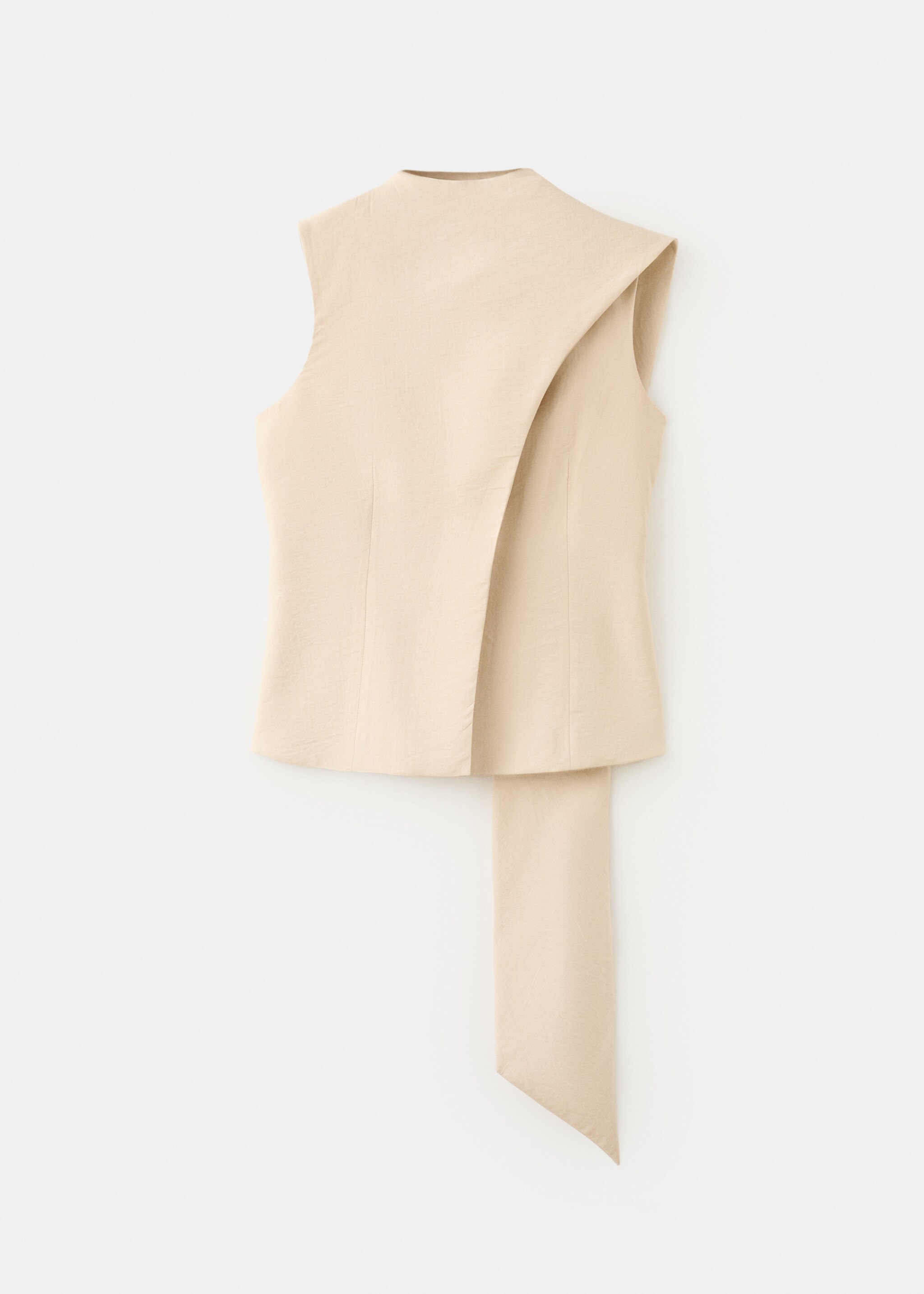 Lyocell neck scarf top - Article without model, Light/Pastel Grey. Ref: 27047942-00.