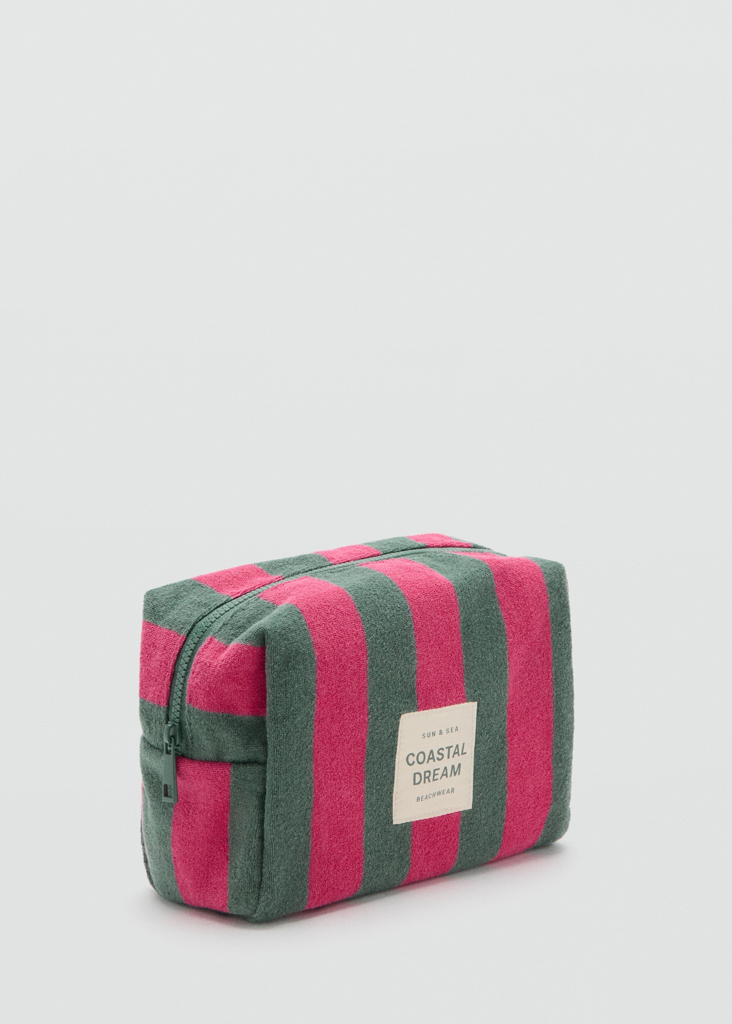 Striped cotton toiletry bag - Medium plane