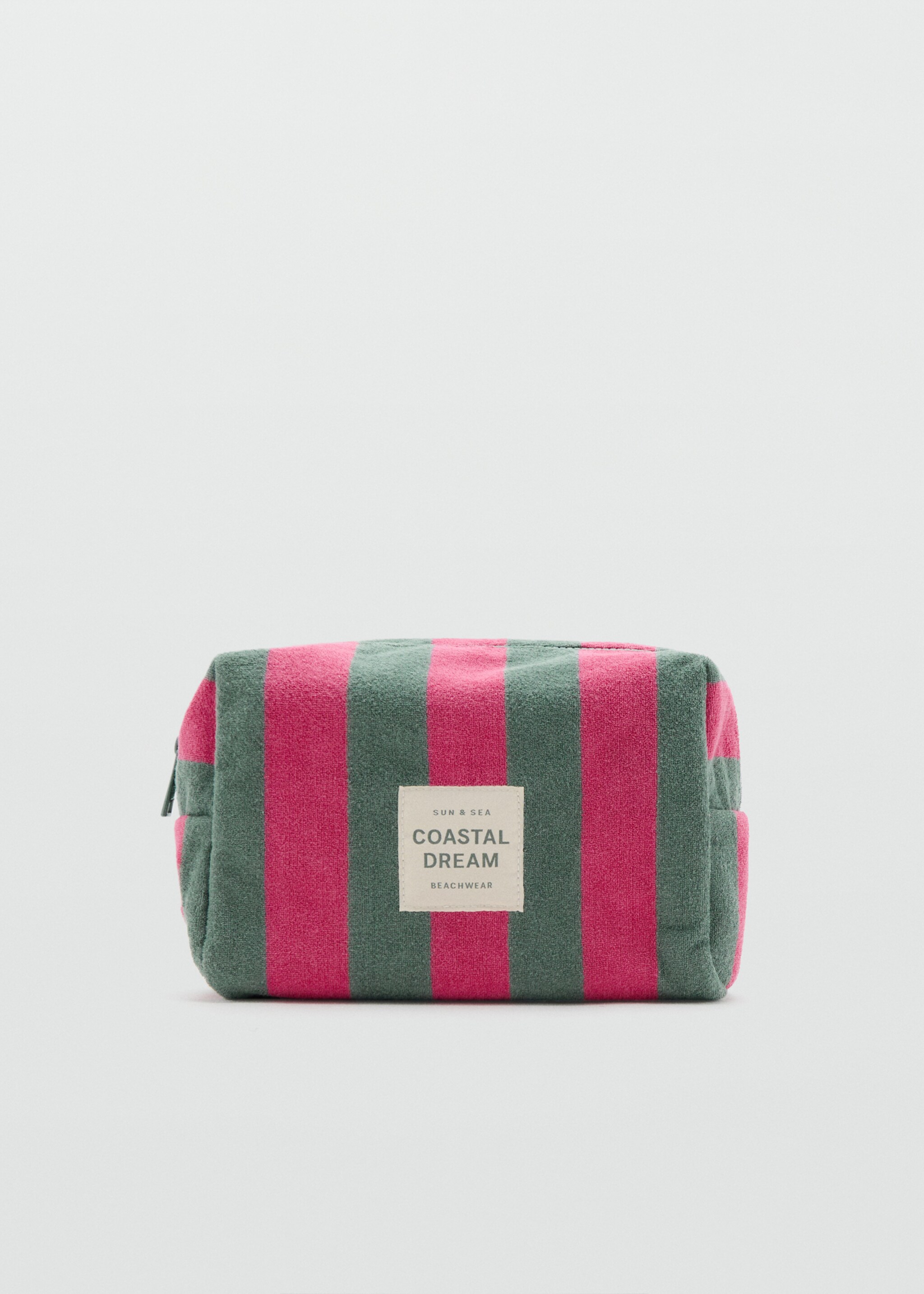 Striped cotton toiletry bag - Article without model, Green. Ref: 27048261-00.