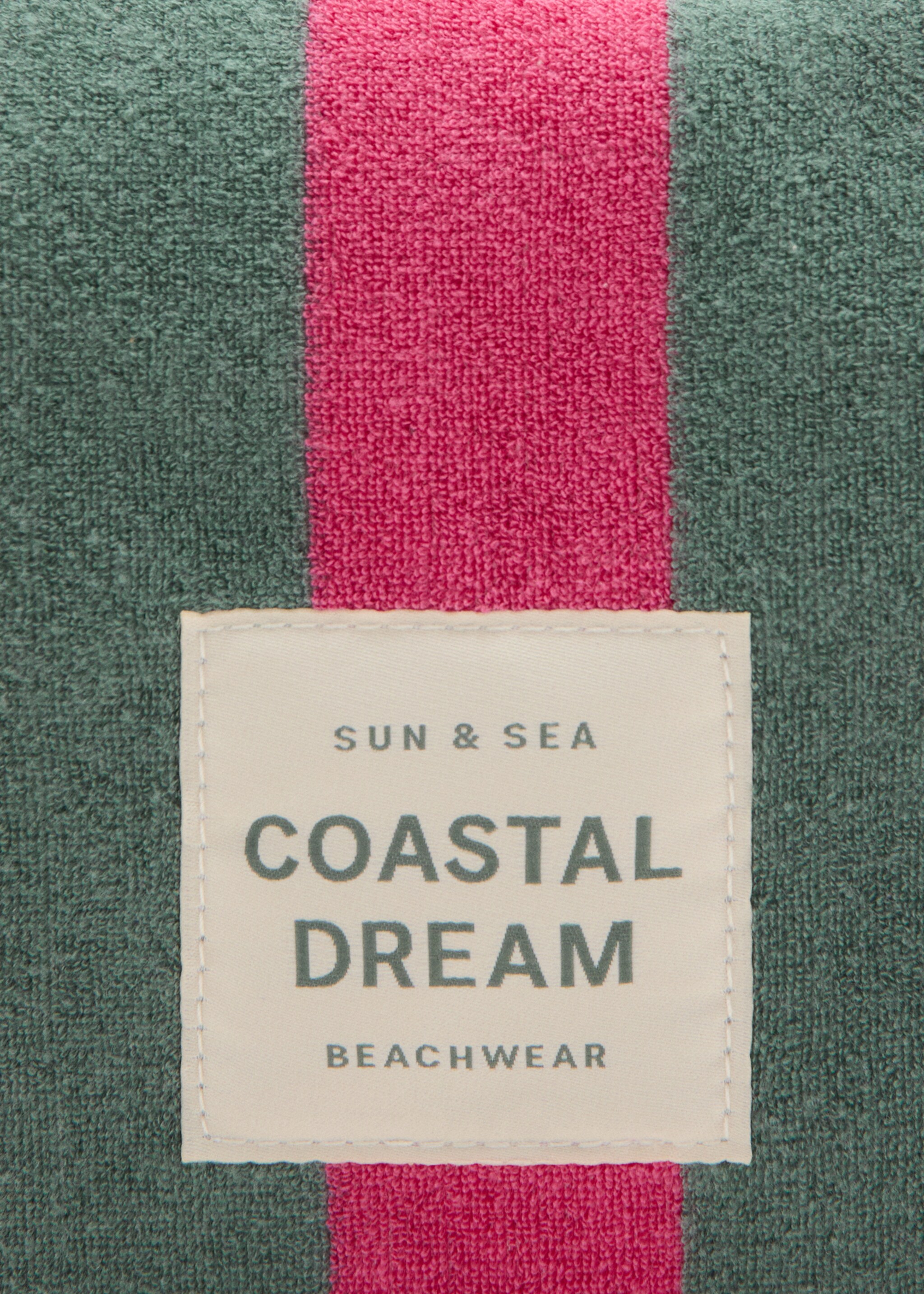 Striped cotton toiletry bag - Details of the article 2, Green. Ref: 27048261-00.