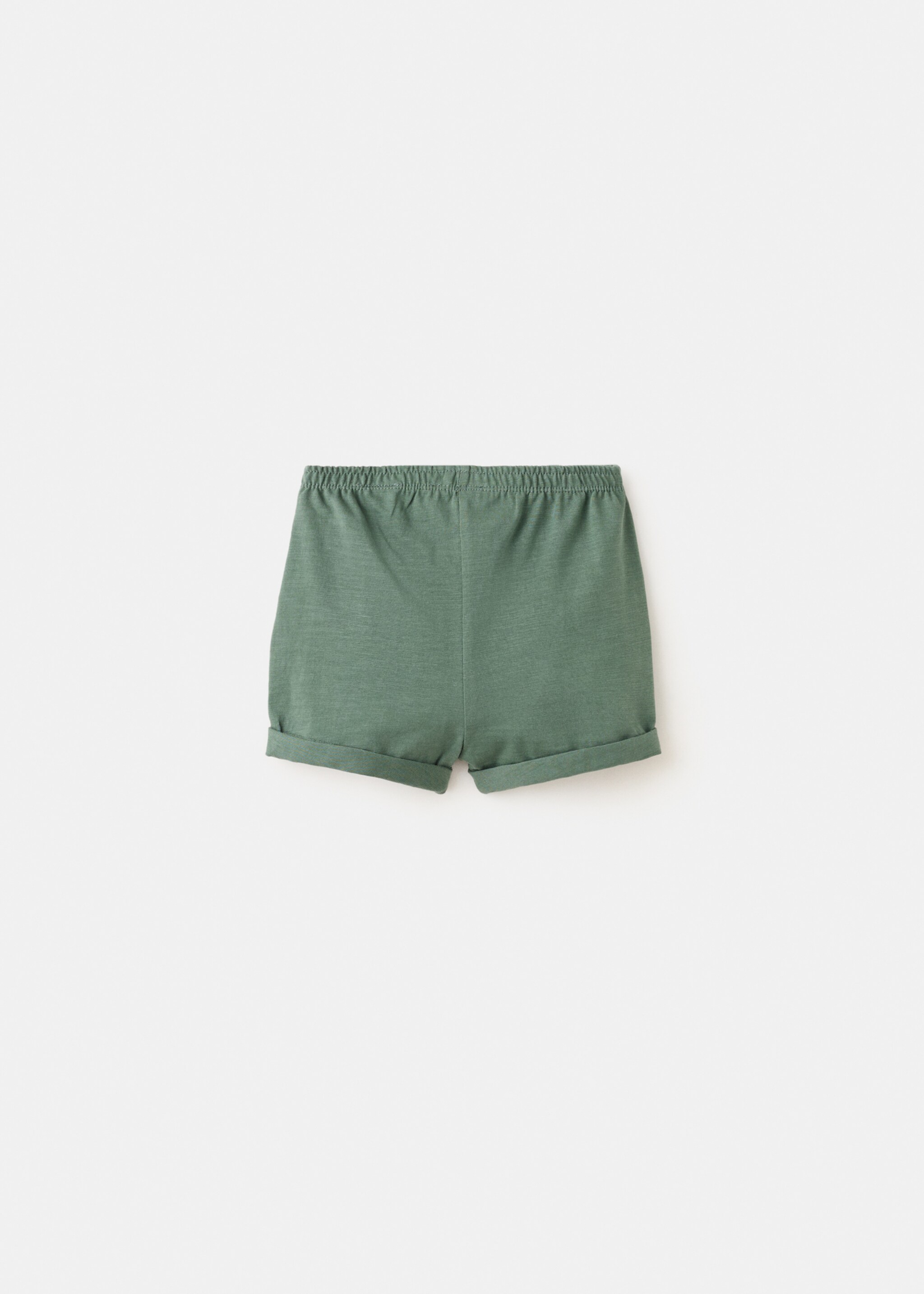 Cotton rolled hem shorts - Reverse of the article, Green. Ref: 27048263-00.