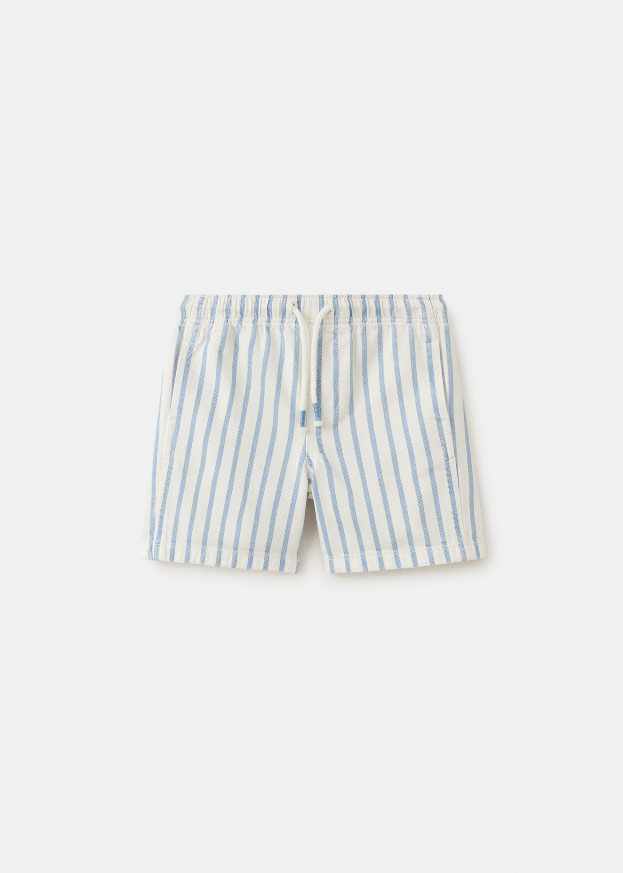 Striped denim shorts - Article without model, Sky Blue. Ref: 27048264-00.