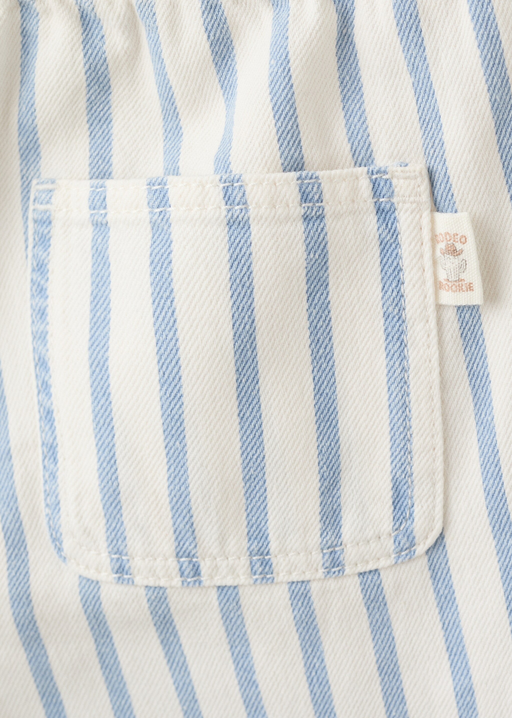 Striped denim shorts - Details of the article 0, Sky Blue. Ref: 27048264-00.