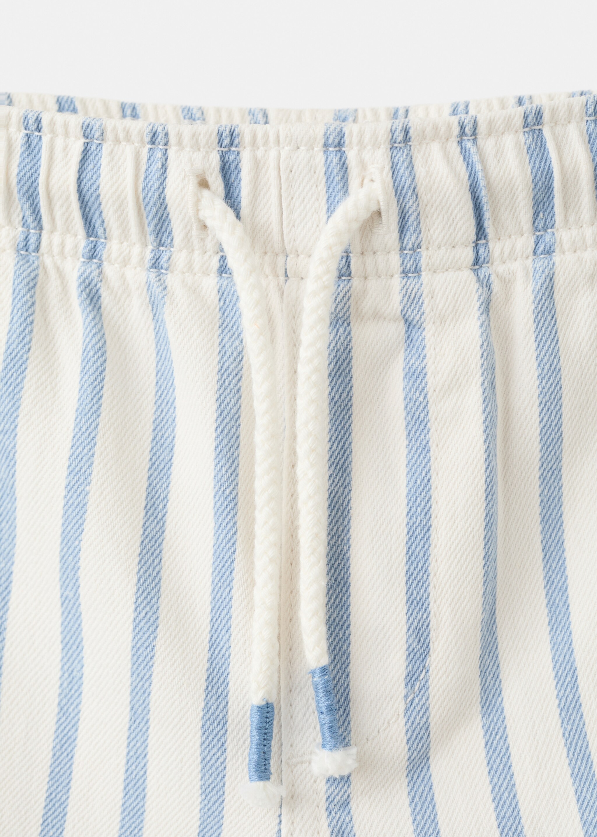 Striped denim shorts - Details of the article 8, Sky Blue. Ref: 27048264-00.