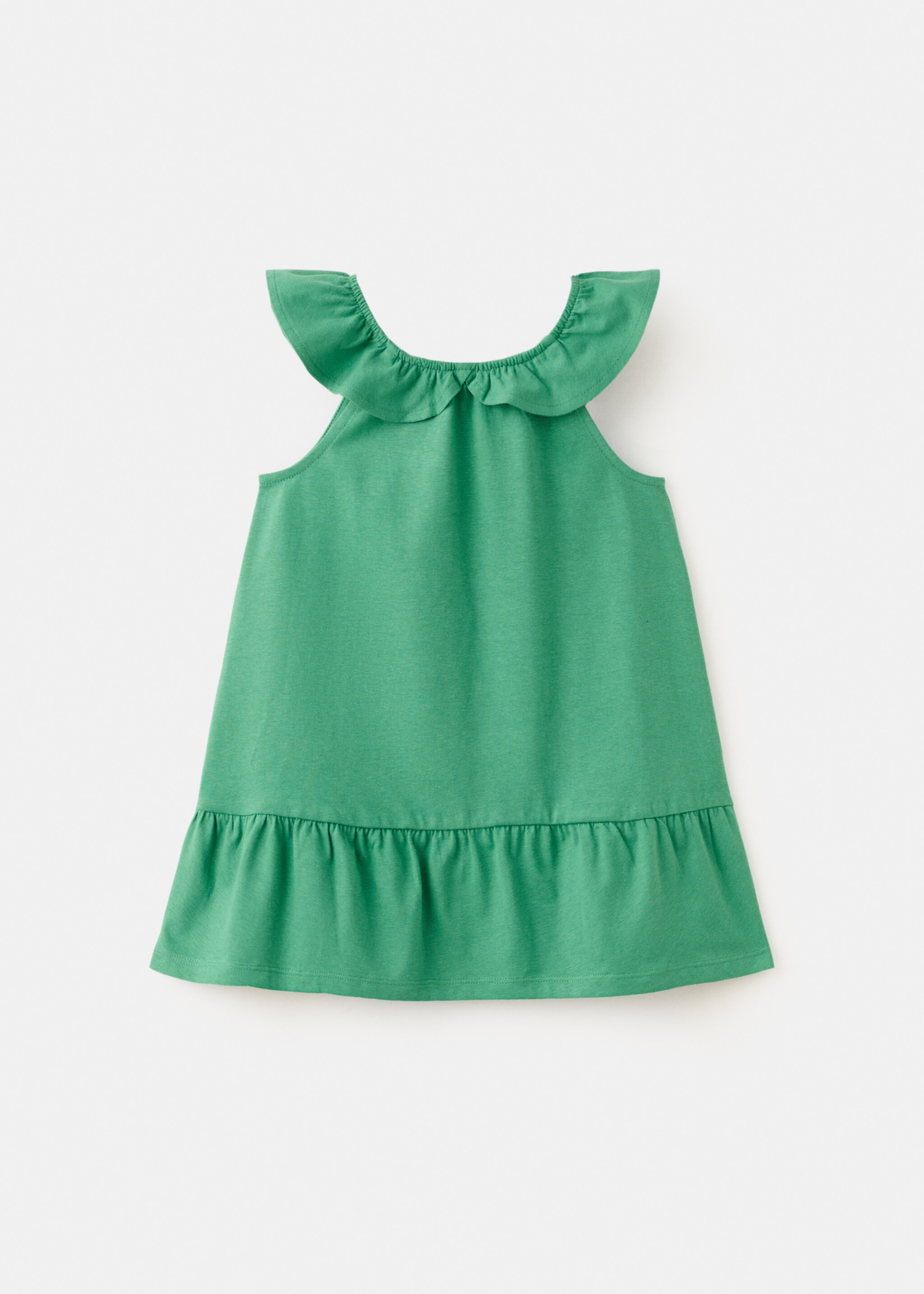 Frill cotton dress - Article without model, Pastel Green. Ref: 27048266-00.