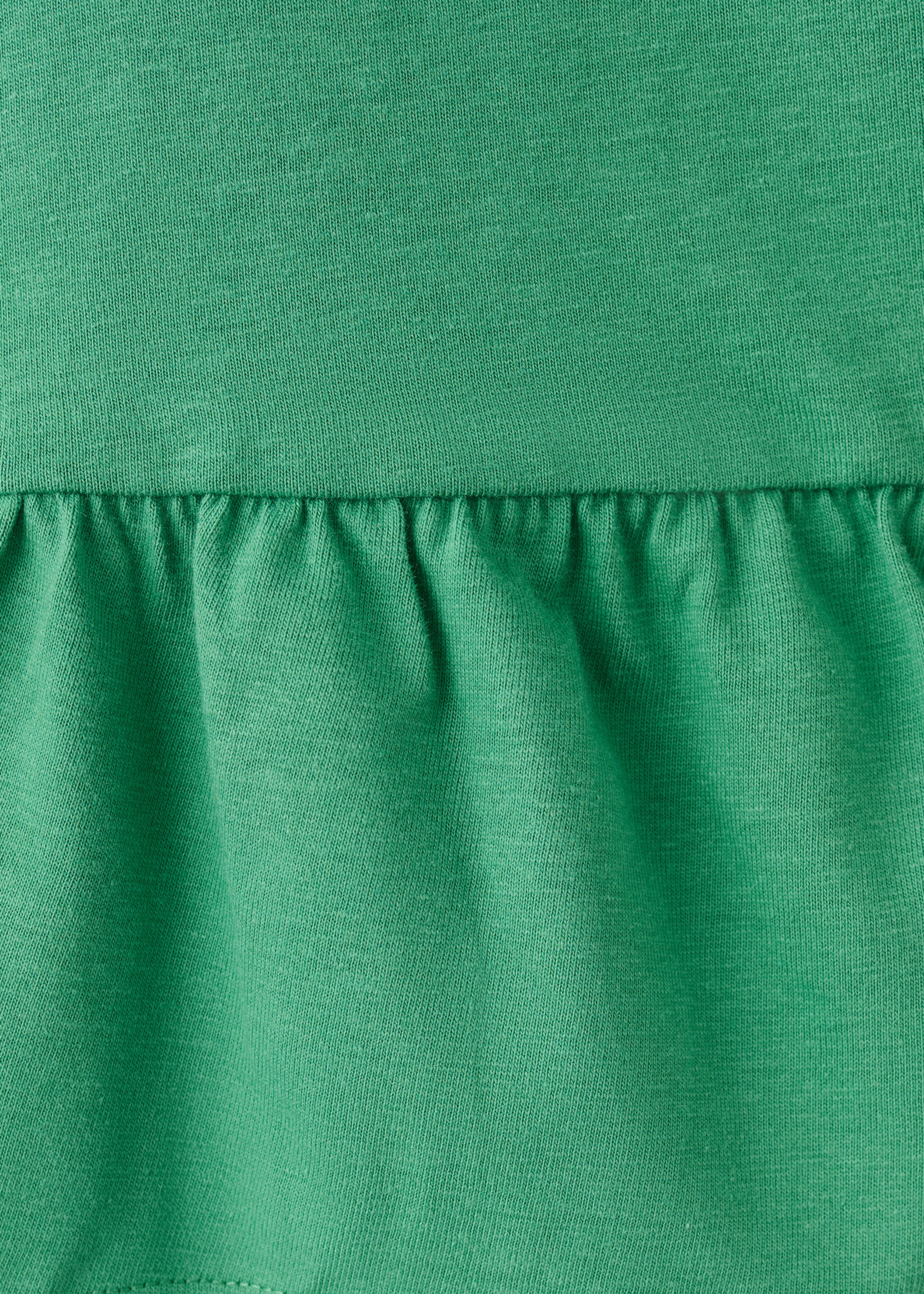 Frill cotton dress - Details of the article 8, Pastel Green. Ref: 27048266-00.