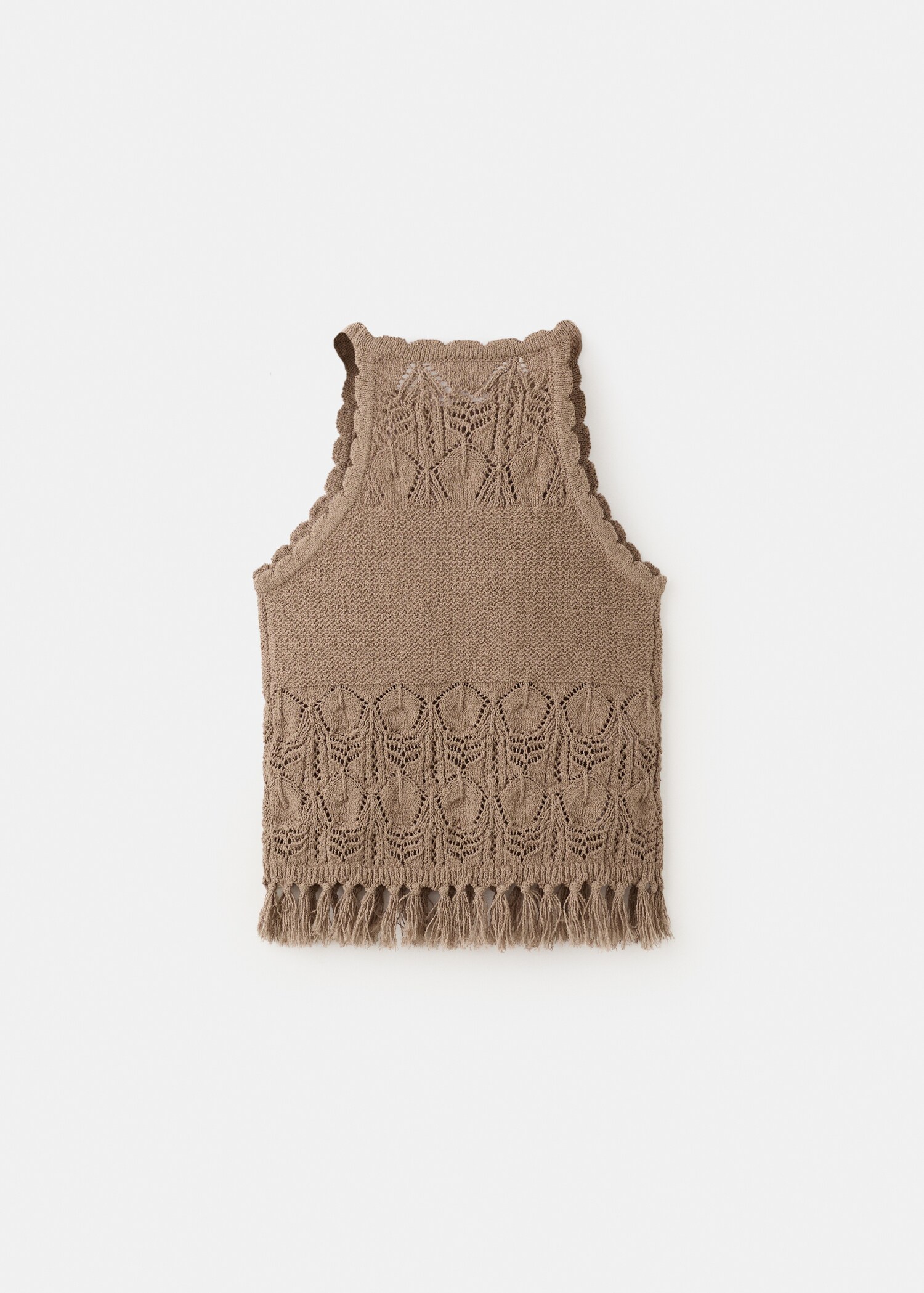 Crochet top with fringe detailing - Reverse of the article