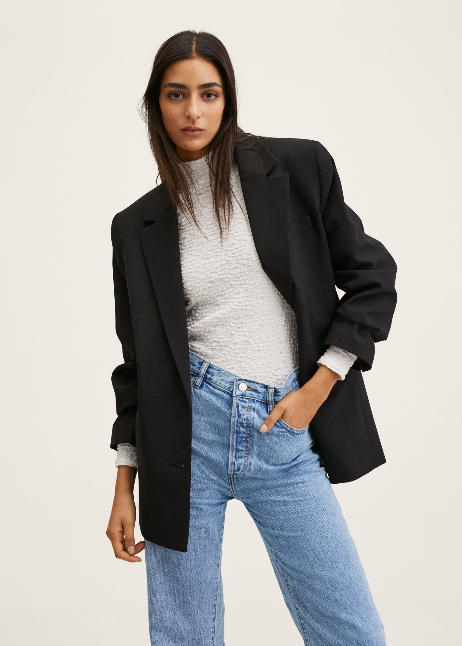 High-waist wideleg jeans - Details of the article 1