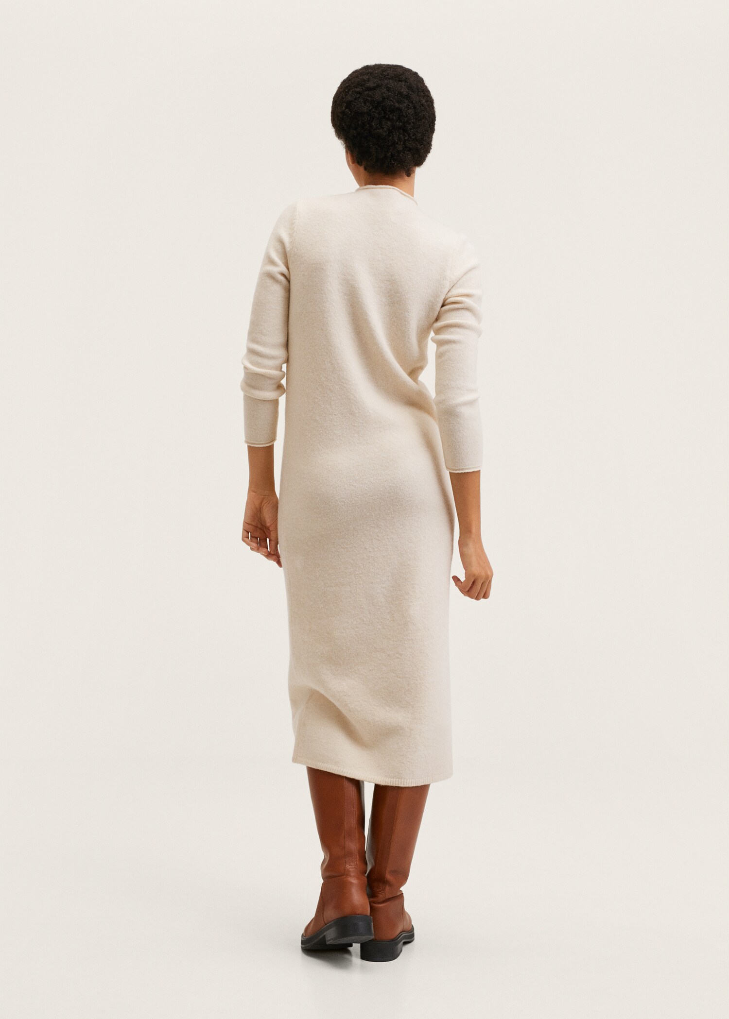 Knitted Perkins neck dress - Reverse of the article