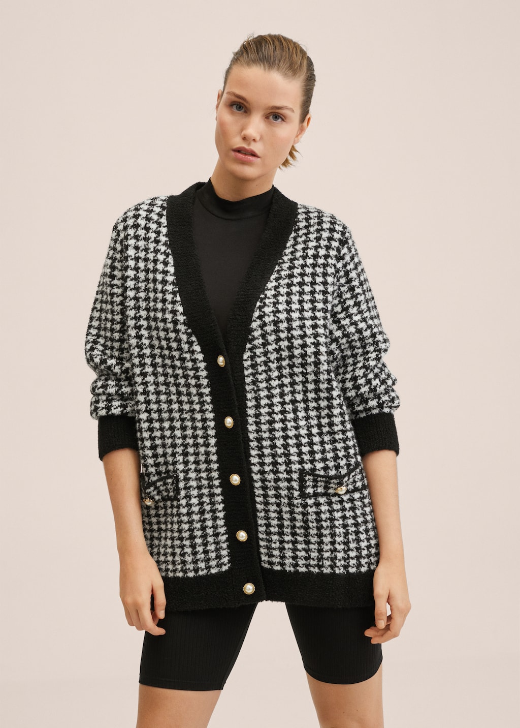 Check tweed cardigan - Women | MANGO Gibraltar Check tweed cardigan - Women | MANGO Gibraltar
